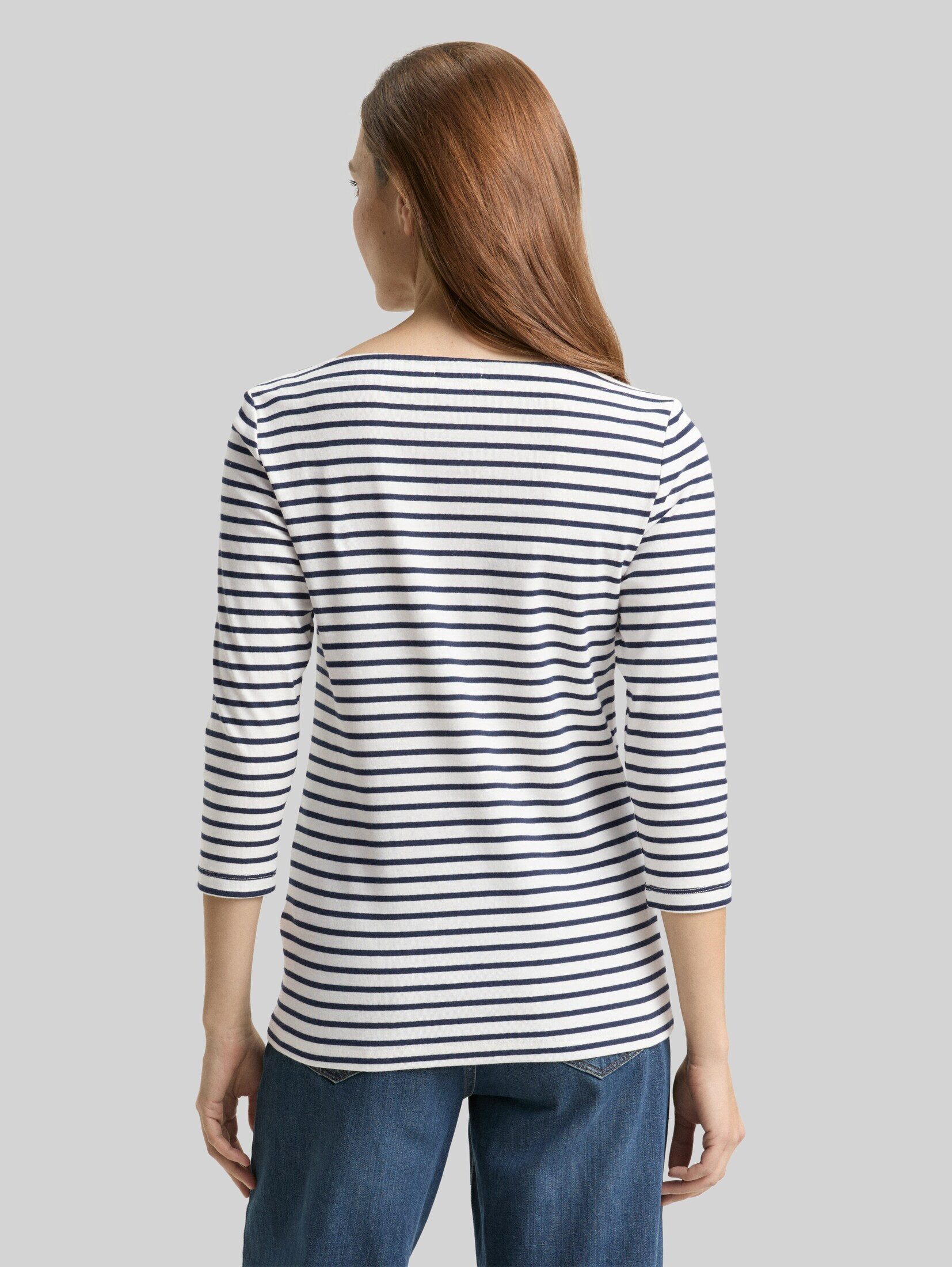 TOM TAILOR 3/4-Arm-Shirt T-Shirt (im Einserpack) Langarmshirt mit Streifenmuster – Bild 3 von 5