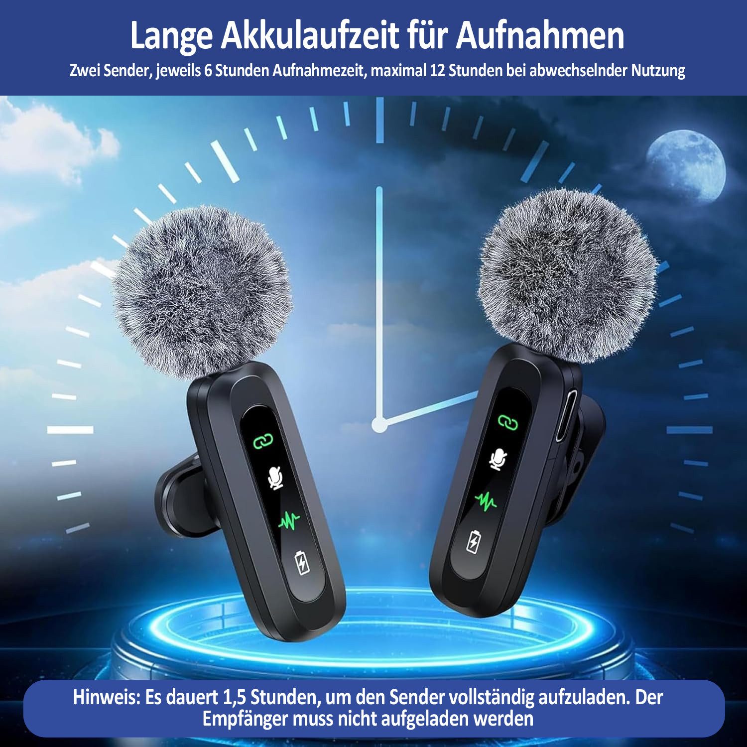 Coonoor Mikrofon Rauschunterdrückendes Ansteckmikrofon, Plug-and-Play-Funkmikrofon, kompatibel mit Type C/USB-C, Mini-Mikrofon.