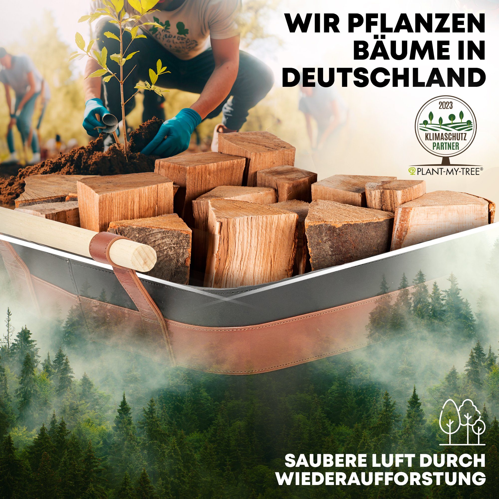 OAKAGE Kaminholzkorb Holzkorb für Kaminholz Groß aus veganem Leder Feuerholzkorb Kaminkorb