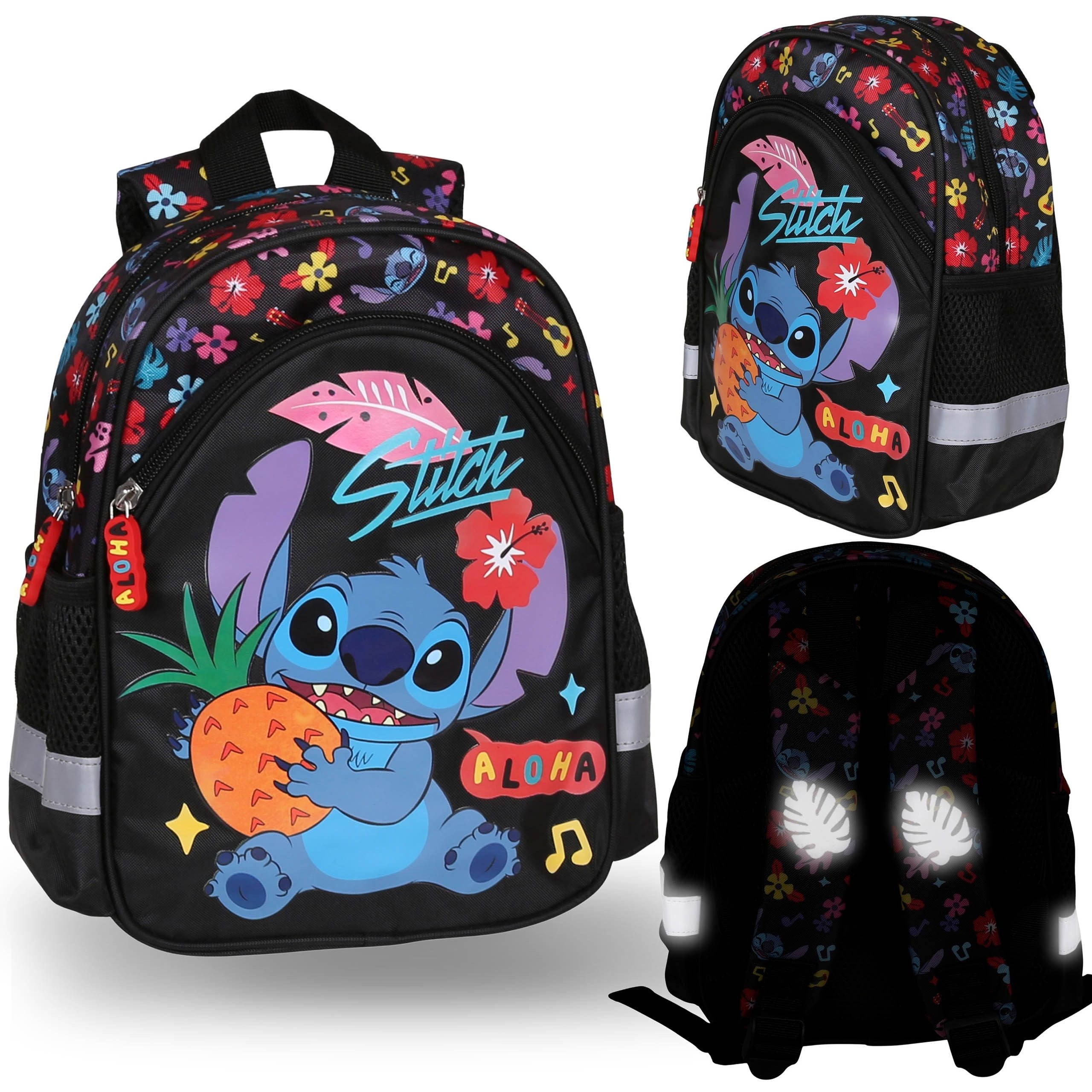 Sarcia.eu Дошкольная сумка DISNEY Stitch ALOHA Rucksack für Mädchen mit Reflektoren 23x28x13 cm
