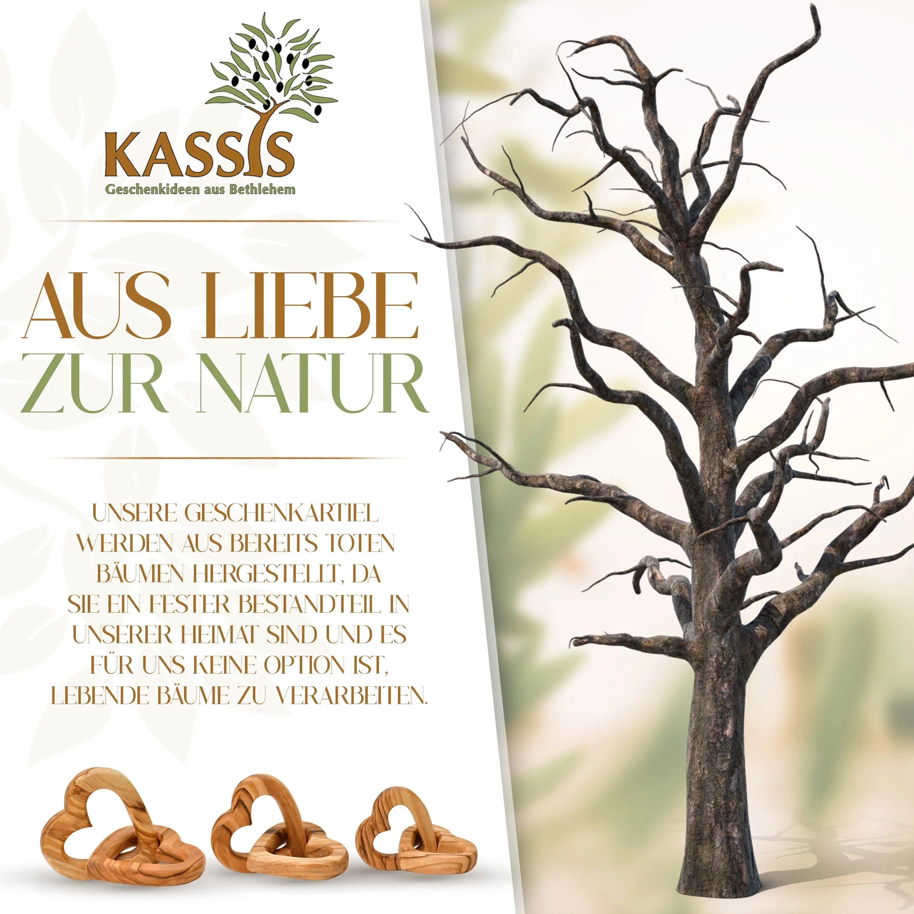 aus Hochzeit, Herzen Naturprodukt, zur verbundene Bethlehem Geschenk umweltfreundlich, Olivenholz, Dekoobjekt handgemacht, Holzdeko, aus Kassis