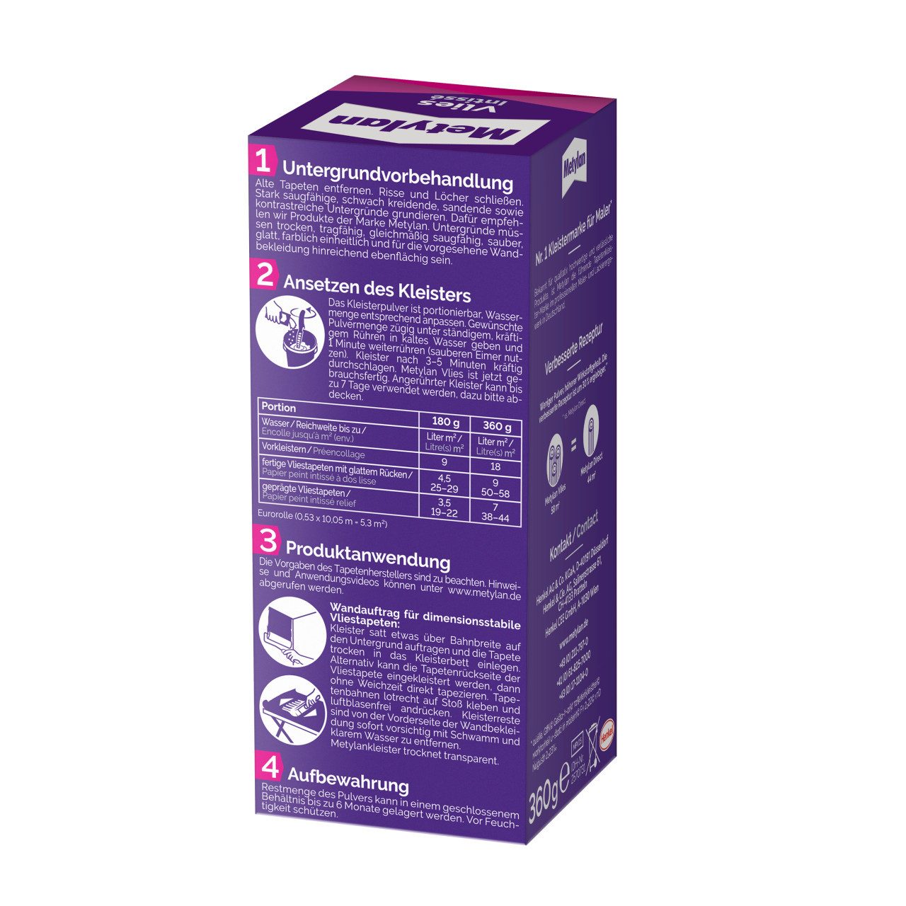 Metylan Kleister Metylan Vlies Tapetenkleister 360 g Paket günstig online kaufen