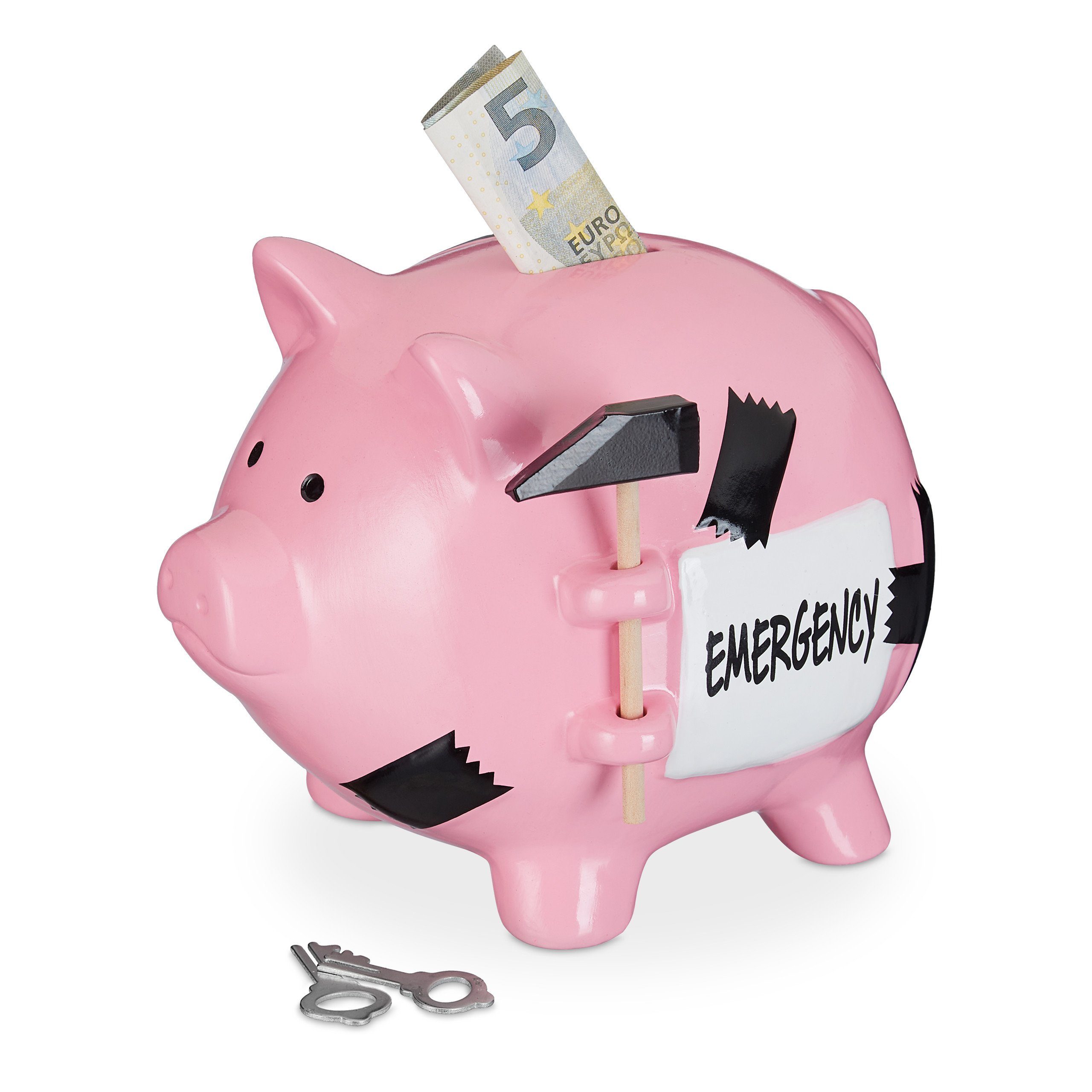 relaxdays Spardose Sparschwein Emergency günstig online kaufen