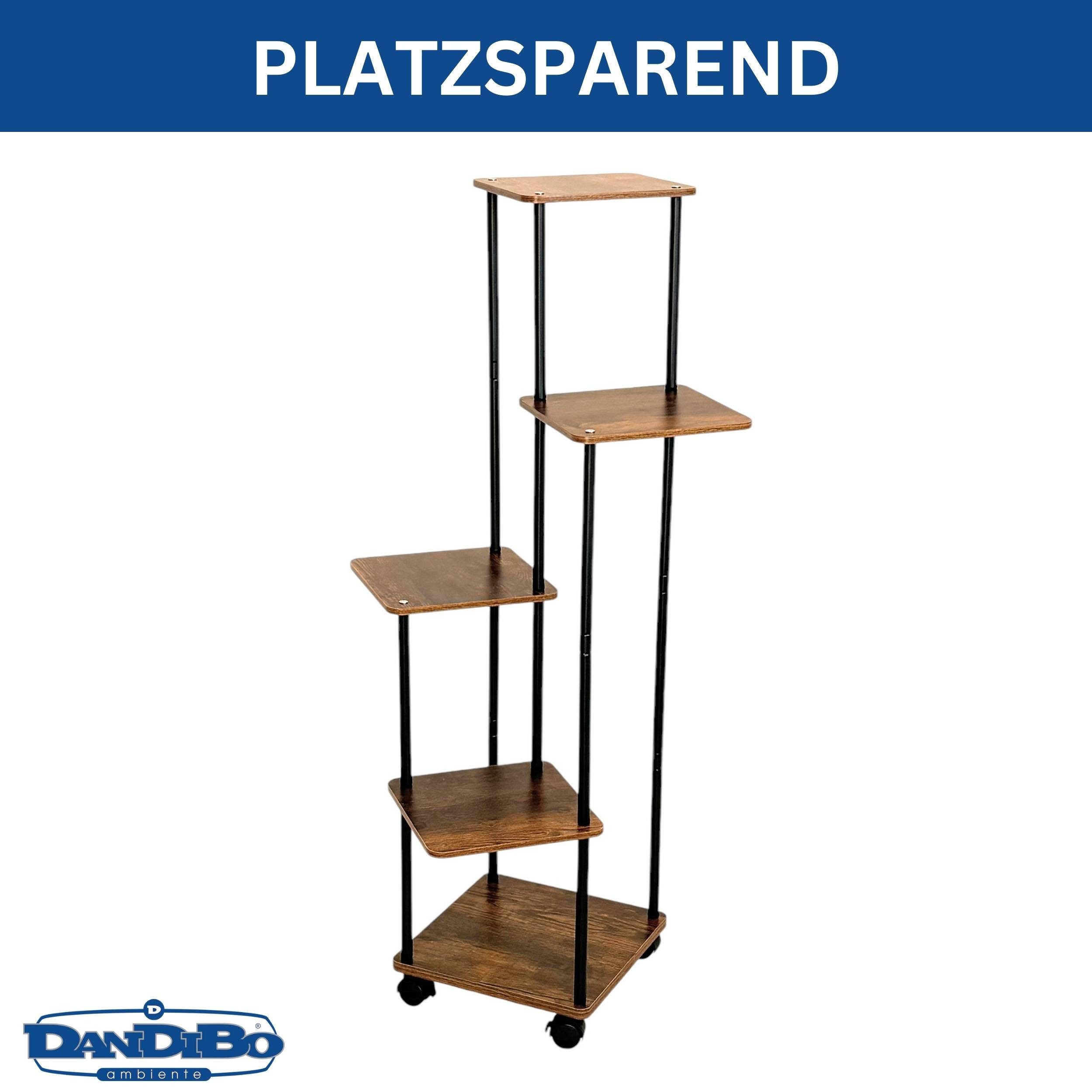 DanDiBo Blumenhocker Blumenständer Wohnzimmer Metall Schwarz 5 Etagen 96580 Blumentreppe, Blumenregal Design Pflanzenhocker