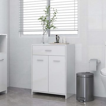 DOTMALL Seitenschrank Badezimmerschrank Hochglanz-Weiß 60x33x80 cm Holzwerkstoff