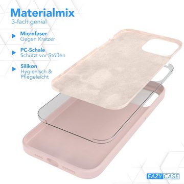 EAZY CASE Handyhülle Premium Silikon Case für Apple iPhone 12 Pro Max 6,7 Zoll, Silikon Schutzhülle mit Kameraschutz kratzfest Cover Rosa / Altrosa