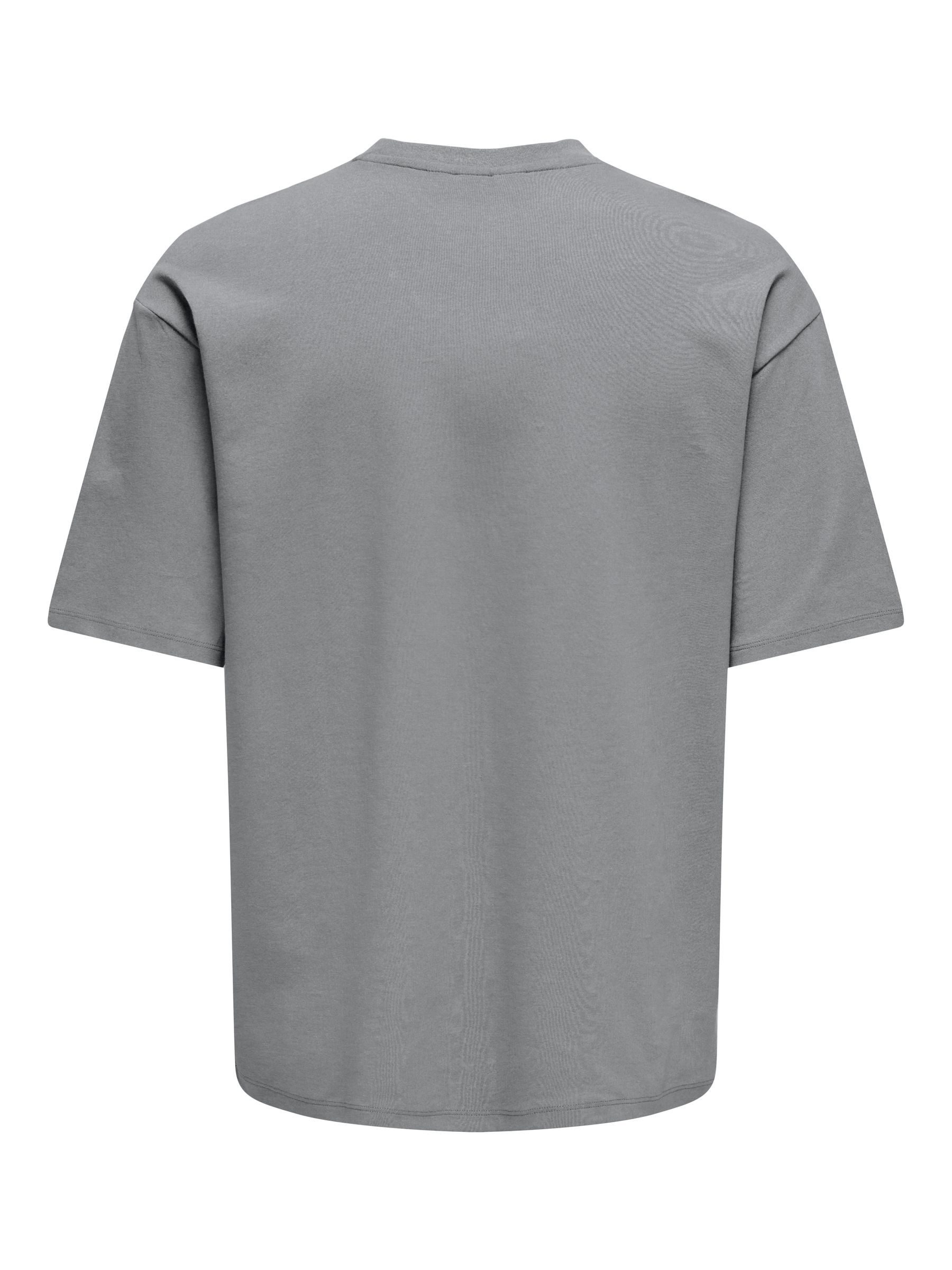 ONLY & SONS T-Shirt Oversize Fit Dropped Shoulder Design für Herren (1-tlg) Baumwolle Regular Fit Rundhals Kurzarm unifarben