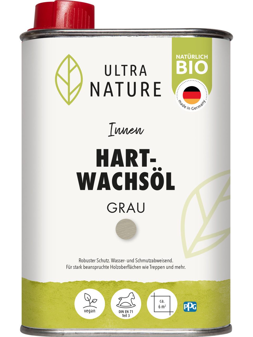 ULTRA NATURE Hartholzöl Ultra Nature Hartwachsöl 250 ml grau