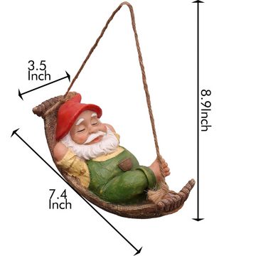 HYTIREBY Gartenzwerg Gartendeko für Draußen 18cm Liegender Zwerg, (1 St), Garten Deko für Außen Balkon Terrasse Rasen