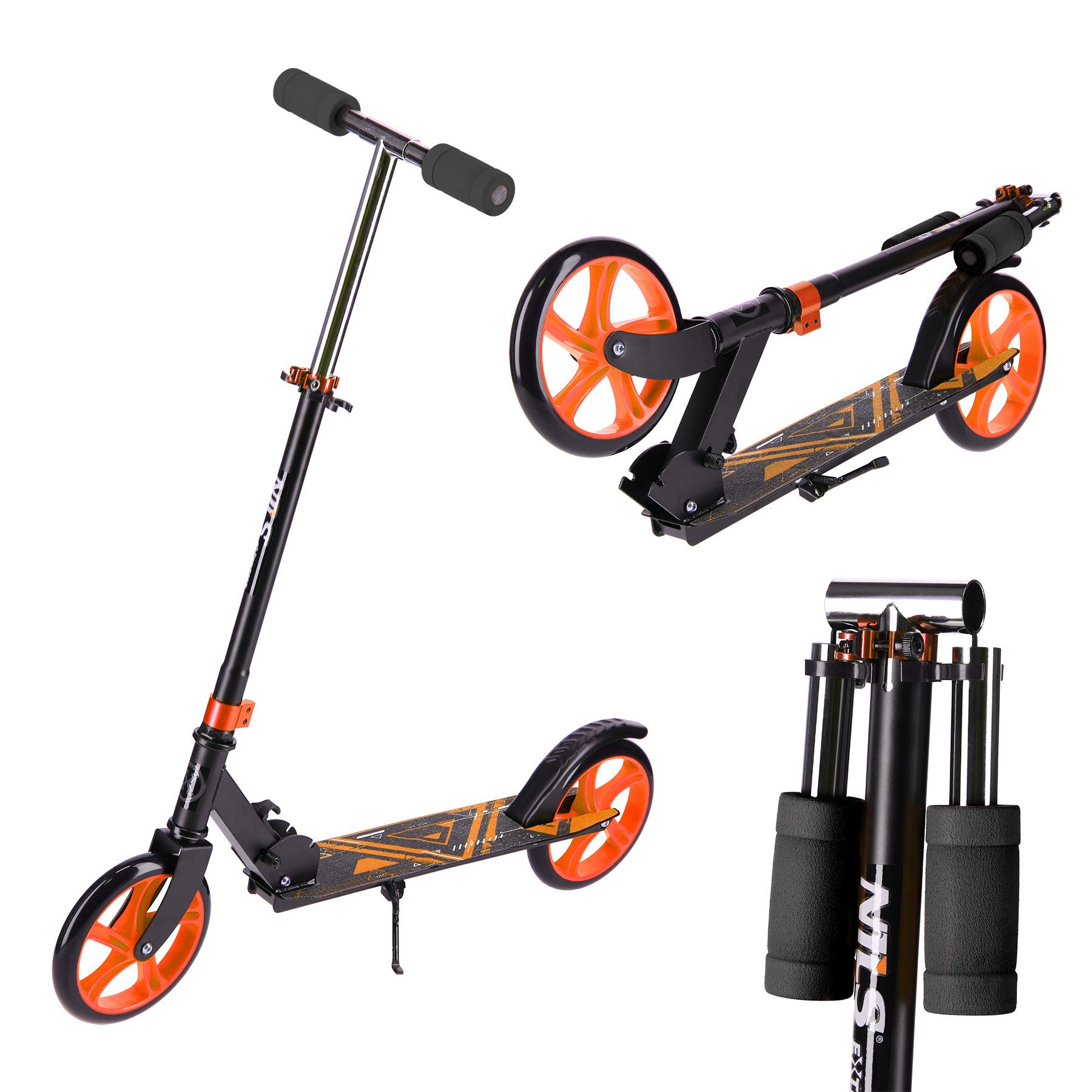 Tretroller Cityroller extra große Reifen Scooter Roller Orange