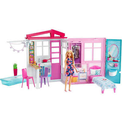 Mattel® Puppenhaus »Barbie® Ferienhaus mit Möbeln und Puppe (blond),«