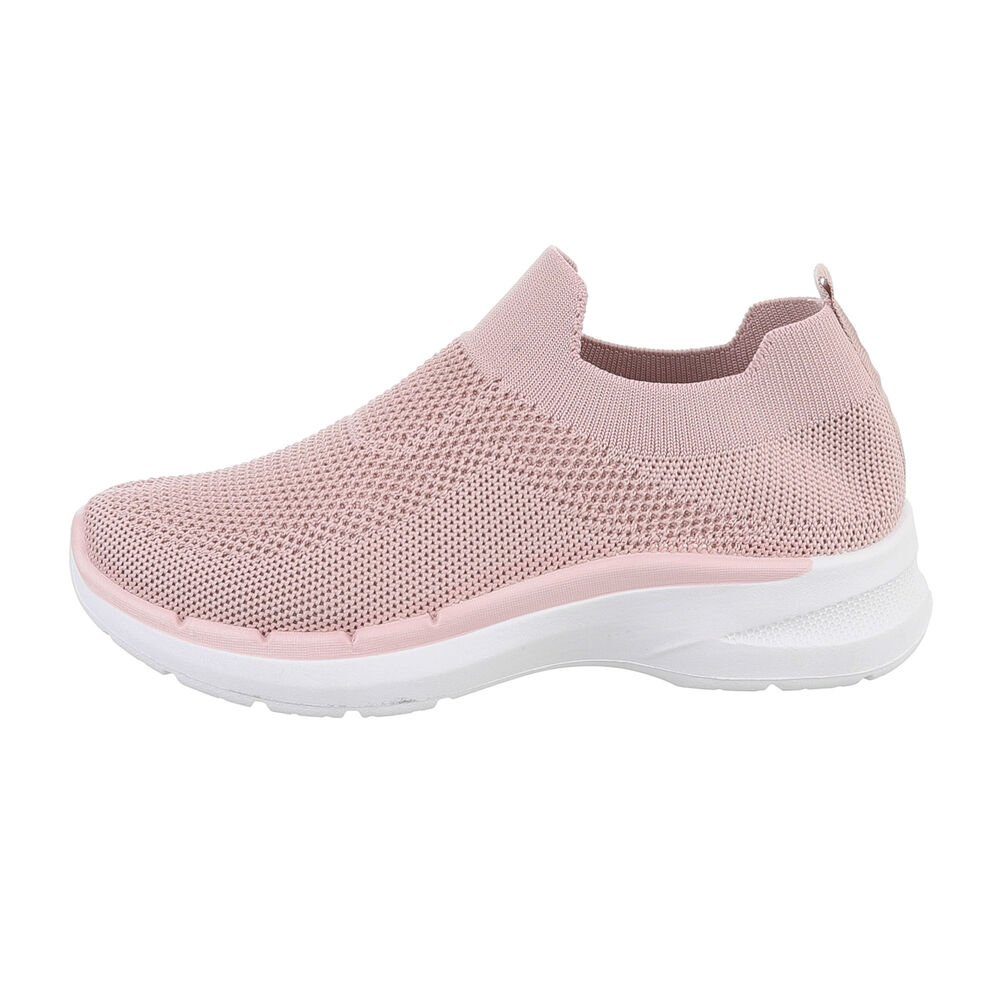 Low-Top Sneaker in Low Altrosa Flach Sneakers Freizeit Damen Ital-Design