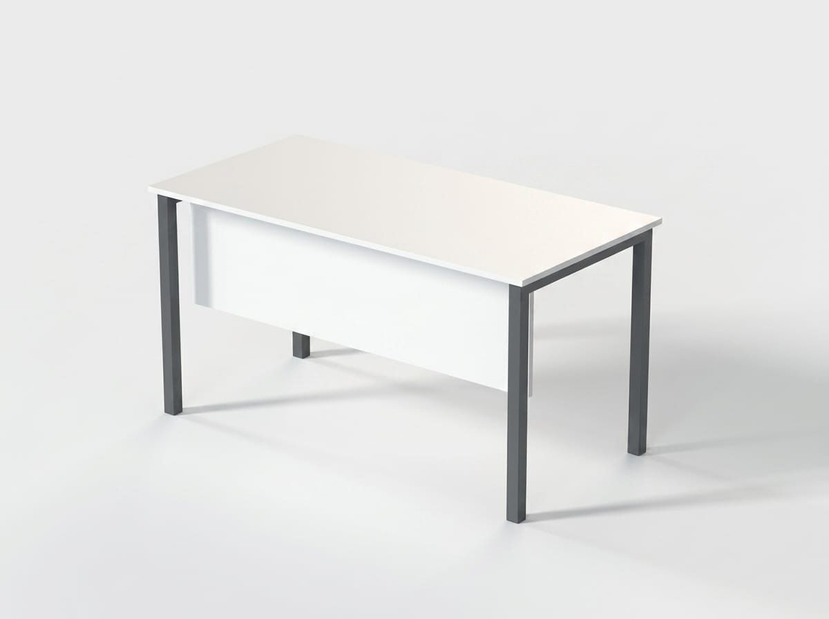 JVmoebel Schreibtisch Schreibtisch ohne Schubladen Weiß modern Schreibtisch Metallgestell, Made in Europa