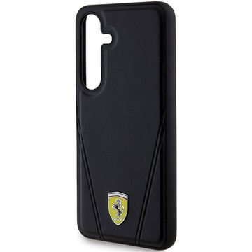 Ferrari Handyhülle Case Galaxy S24 MagSafe Kunstleder schwarz Logo 6,2 Zoll, Kantenschutz