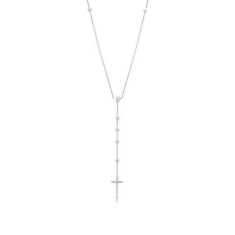 Elli Premium Kette mit Anhänger Rosenkranz Kette Kreuz Taufe Religion 925 Silber