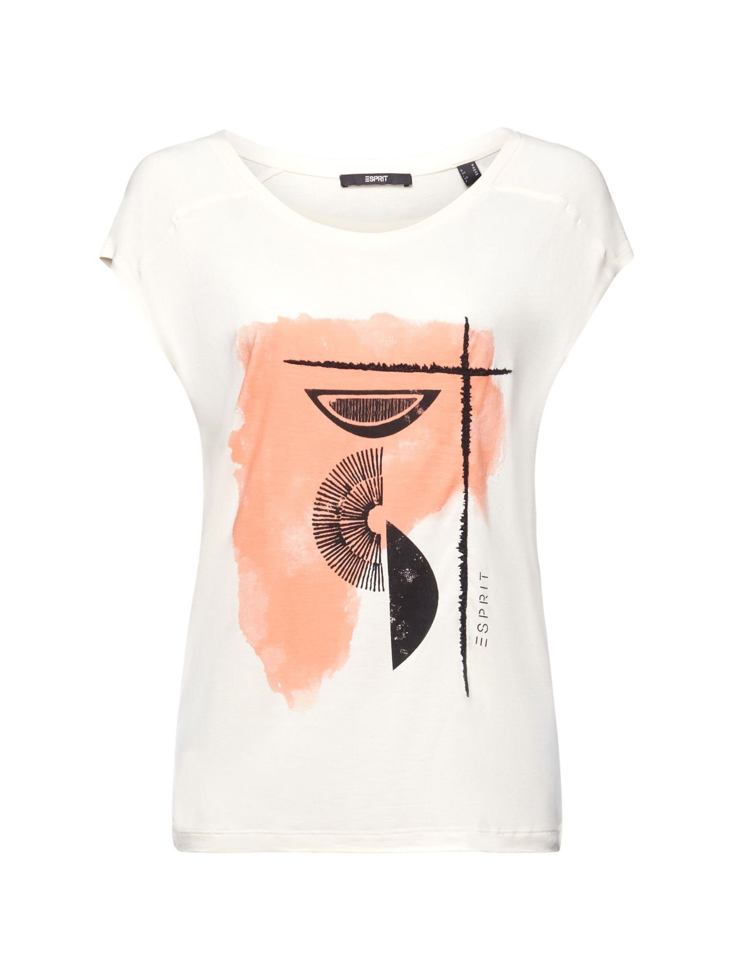 Esprit Collection T-Shirt T-Shirt mit Print, LENZING™ ECOVERO™ (1-tlg) ICE