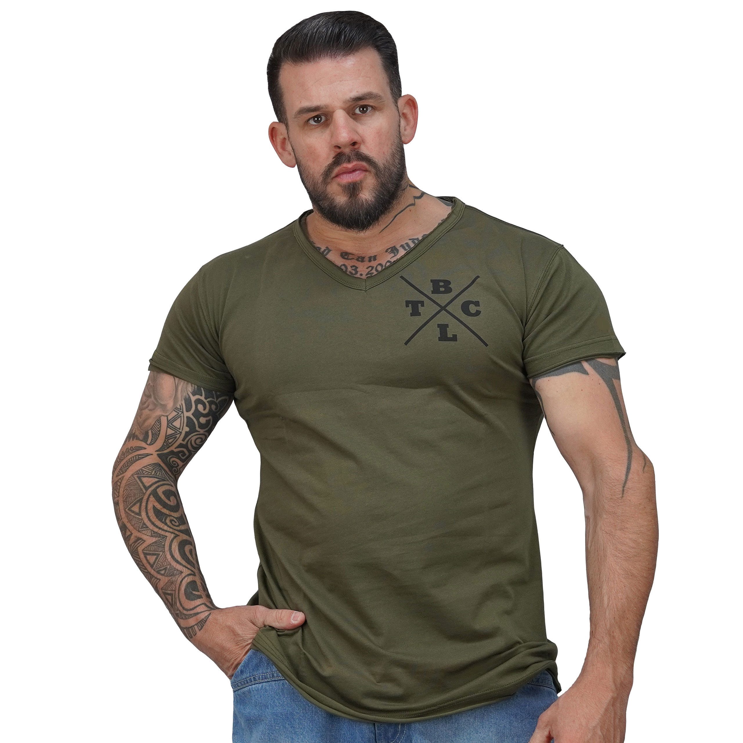 BRACHIAL THE LIFESTYLE COMPANY T-Shirt Brachial T-Shirt "Move" military green/schwarz