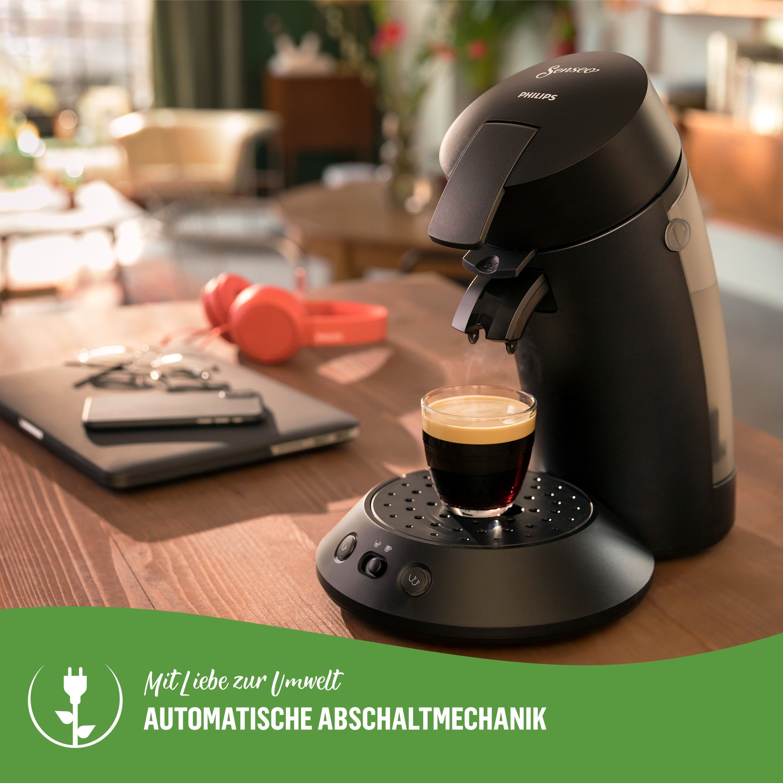 Philips Senseo Kaffeepadmaschine Original Plus zurückerhalten CSA210/22, € Senseo bis max.33 80% Pads Plastik*, und aus 100 kaufen recyceltem Eco