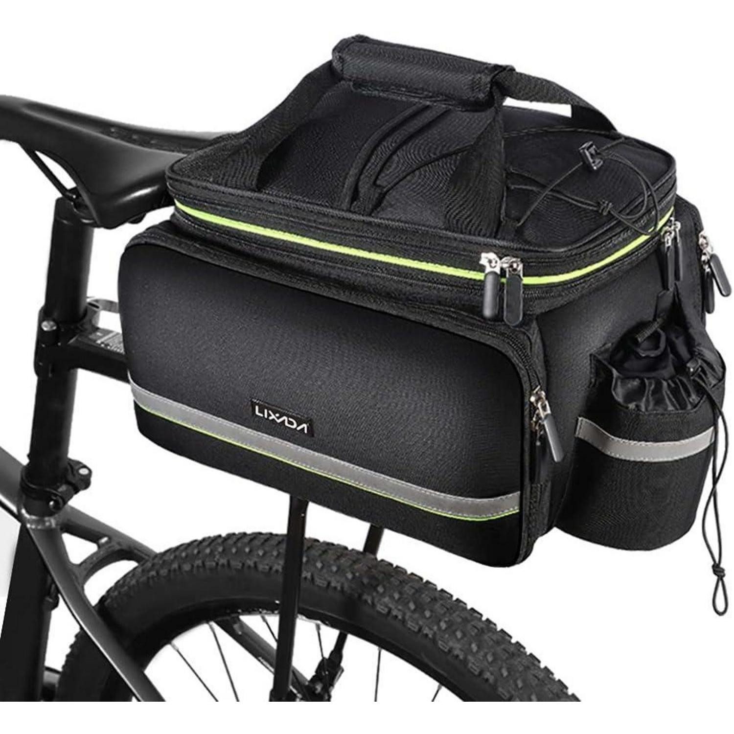 LuxusKollektion Gepäckträgertasche Fahrradtasche für Gepäckträger Wasserdicht Schwarz 20-35L 38x26x24cm