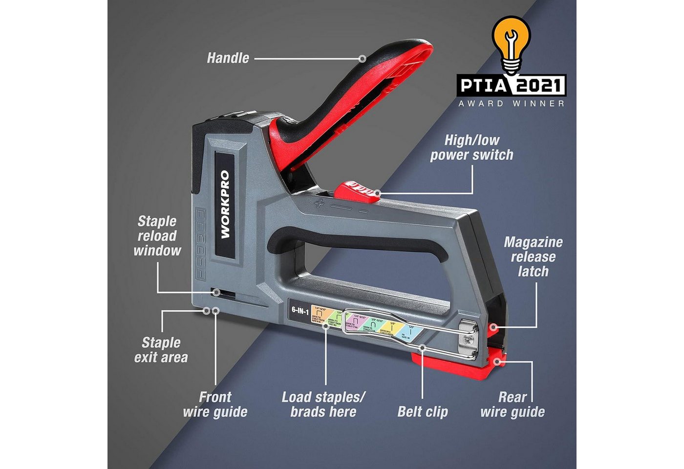 Thumbnail - LuxusKollektion Multitool Profi Handtacker Set Heavy Duty 6 in 1 Werkzeugtacker 4000 Klammern