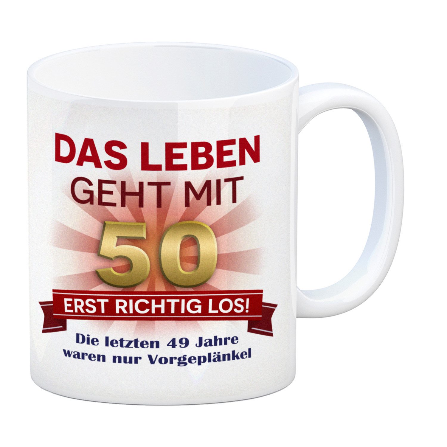 speecheese Tasse 50. Geburtstag Kaffeebecher mit lustigem Spruch
