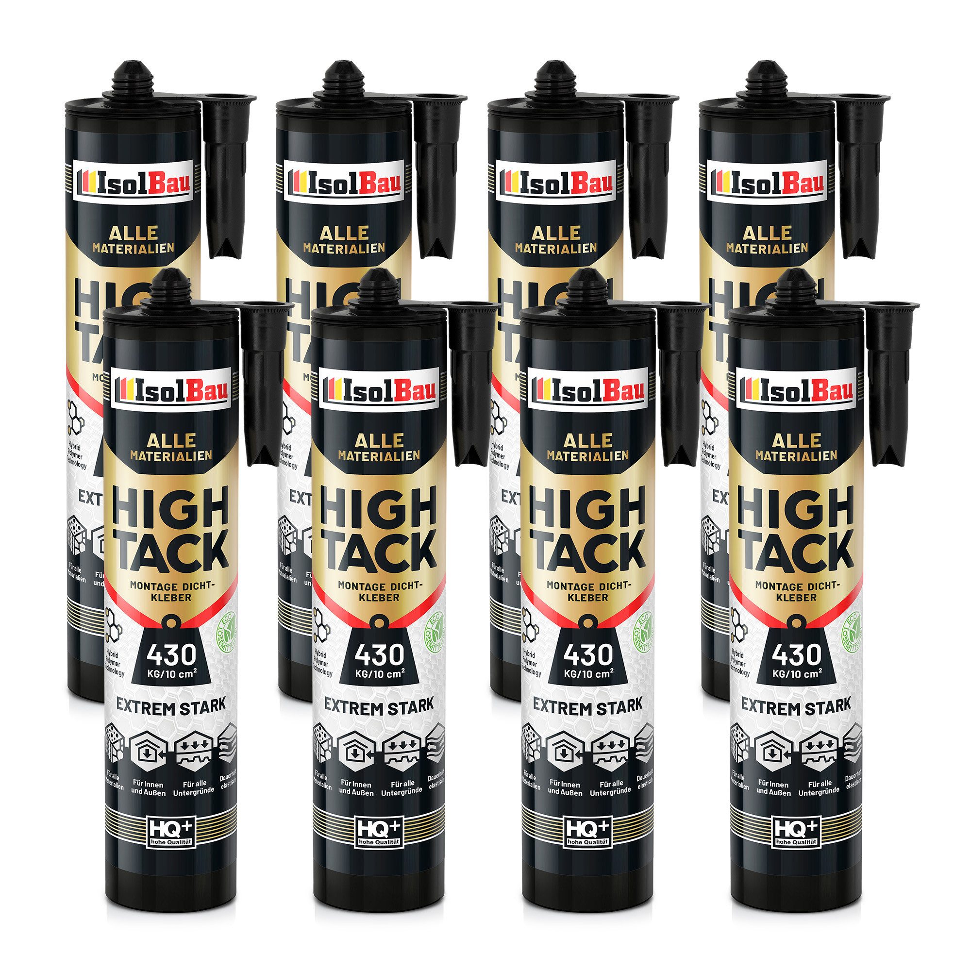 None Montagekleber Montagekleber High Tack 8x530g Extrem Stark Montage-Kleber, Beton, Gip, Metalle Stahl, Baukeramik, Glas, Styrodur, Holz, MDF
