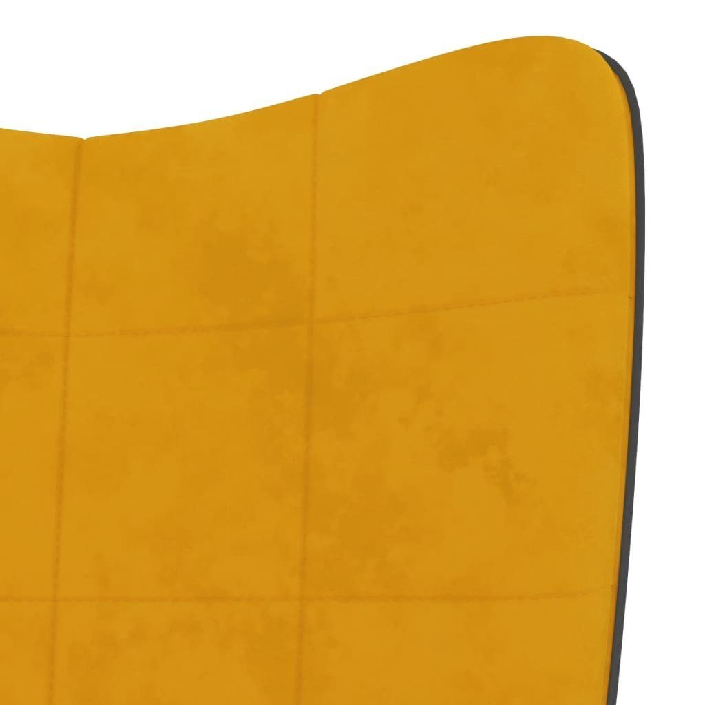 Hocker Relaxsessel Samt PVC und furnicato Sessel mit Senfgelb