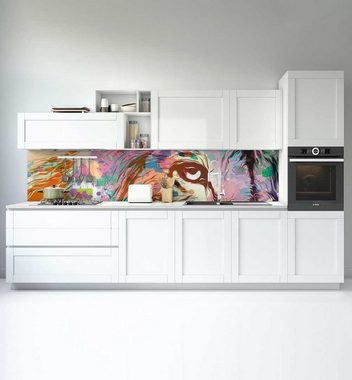 MyMaxxi Dekorationsfolie Küchenrückwand Löwen Graffiti selbstklebend Spritzschutz Folie