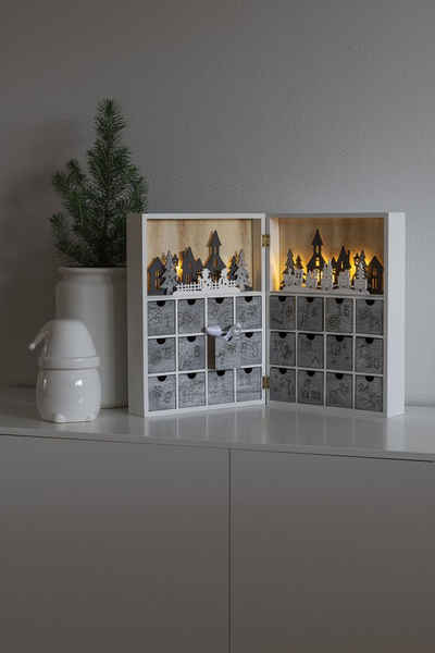 KONSTSMIDE befüllbarer Adventskalender (1-tlg), LED Holzsilhouette, "Adventskalender"