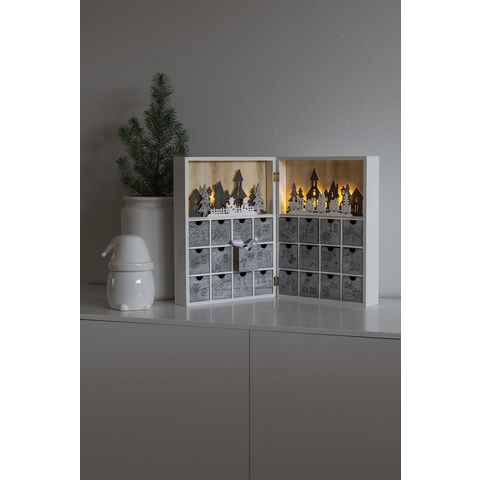 KONSTSMIDE befüllbarer Adventskalender Weihnachtsdeko (1-tlg), LED Holzsilhouette, "Adventskalender"