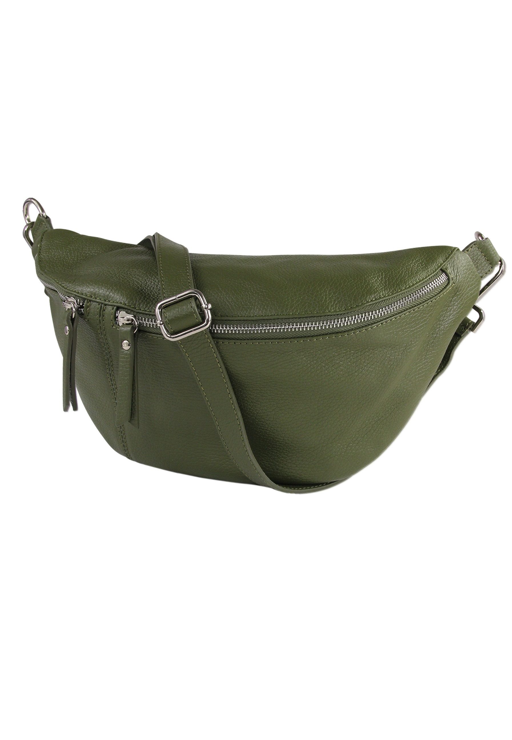 Toscanto Gürteltasche Toscanto grünfarbene Gürteltasche sehr (Gürteltasche), Damen Gürteltasche Echtes Leder, grün