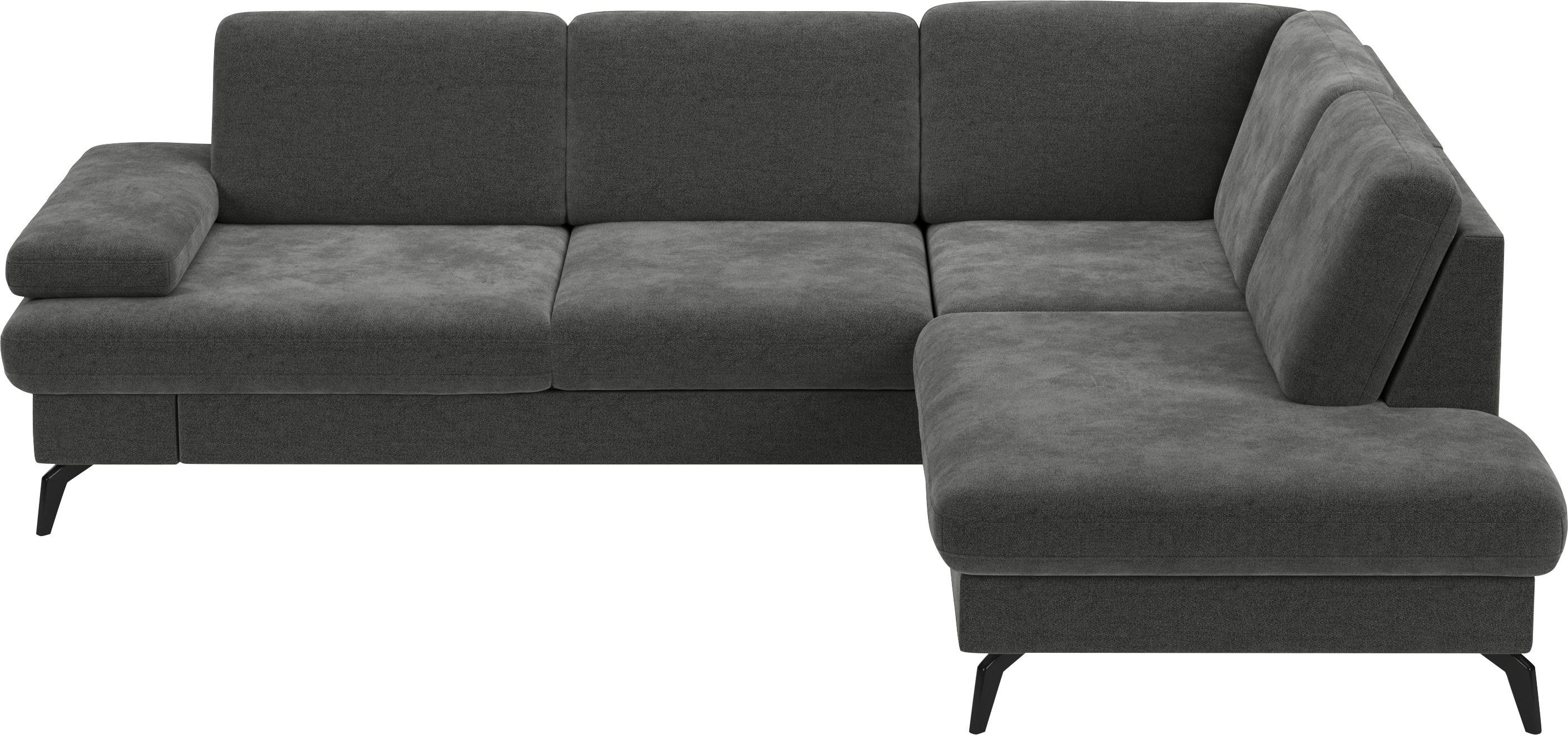 sit&more Ecksofa Morris L-Form, inkl. Sitztiefenverstellung, wahlweise mit Armteilverstellung, Bettfunktion & Bettkasten
