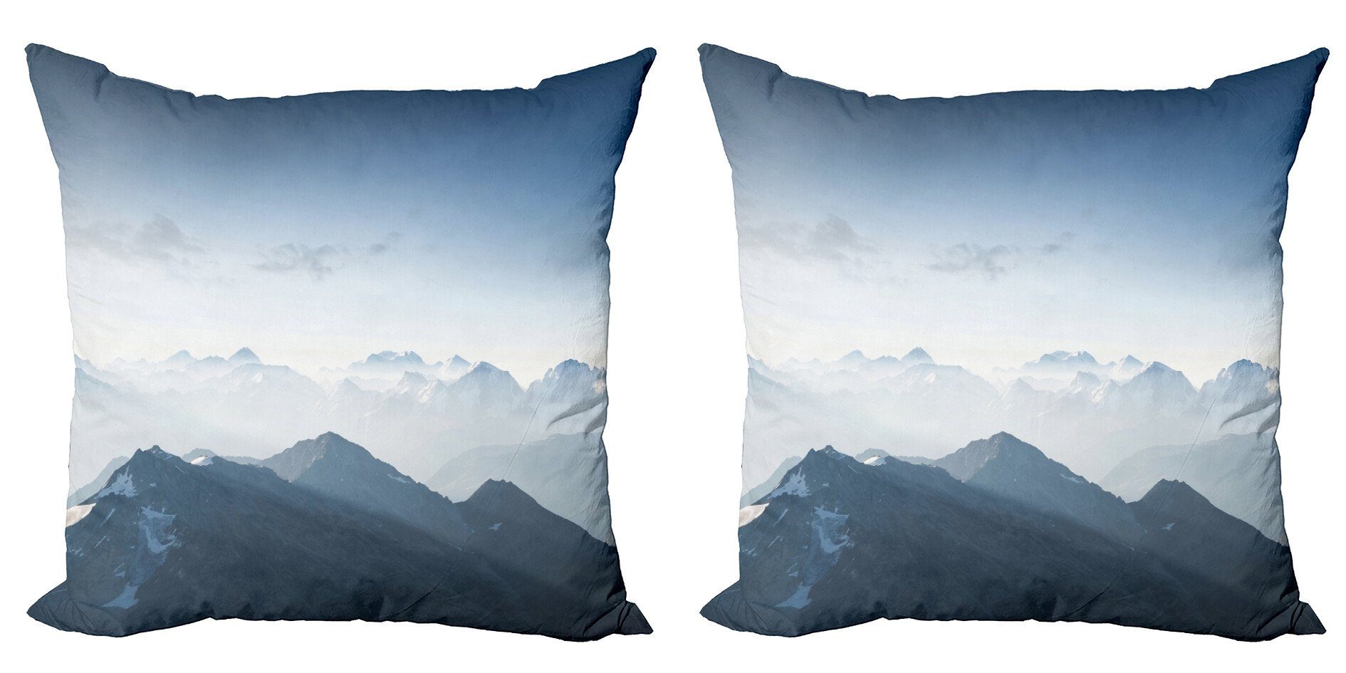 Kissenbezüge Modern Accent Doppelseitiger Digitaldruck, Abakuhaus (2 Stück), Natur Nebligen Morgen Berg