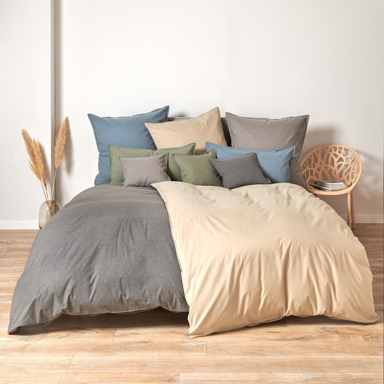 TRAUMSCHLAF Bettwäsche Basic Chambray, Chambray, 2 günstig online kaufen