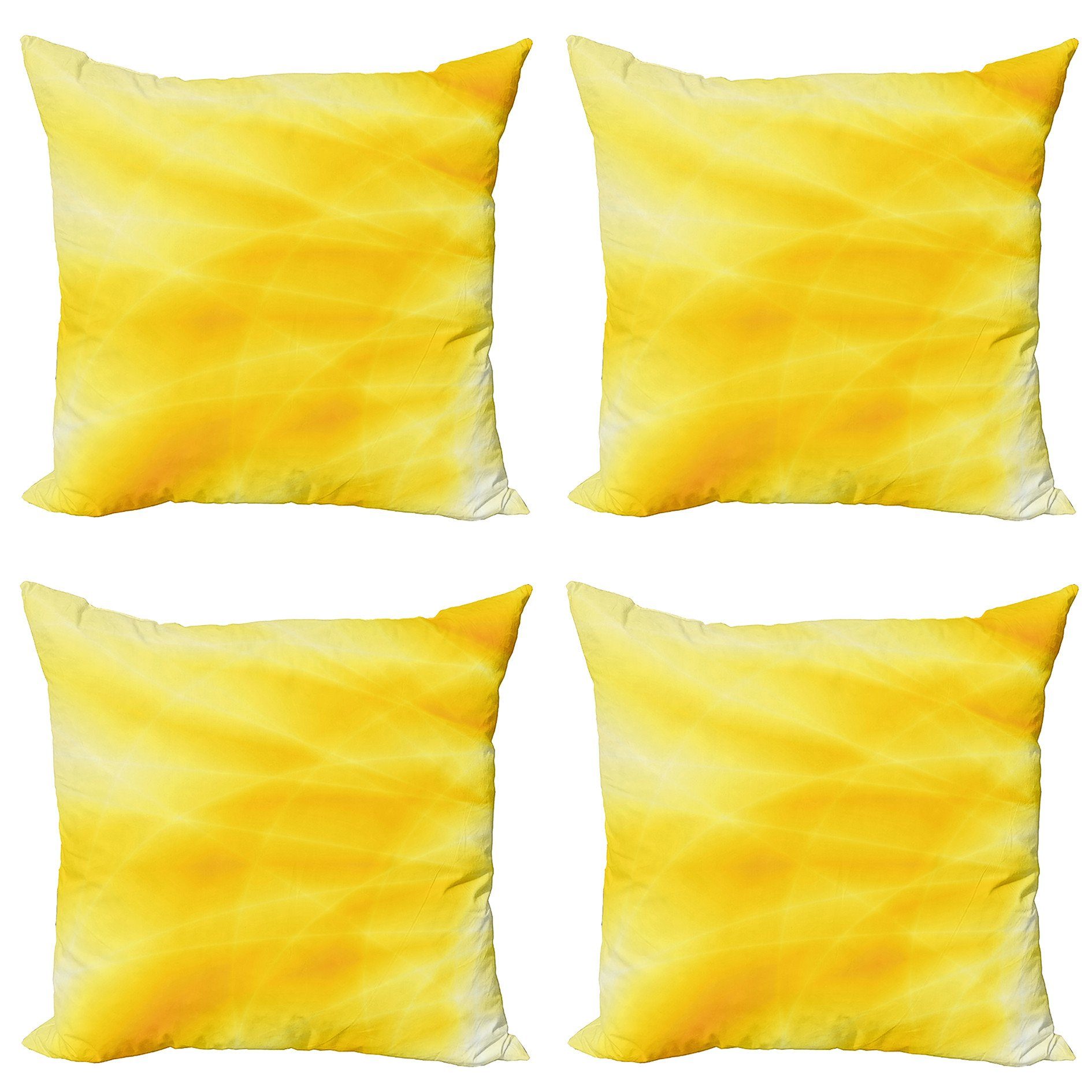 Kissenbezüge Modern Accent Doppelseitiger Digitaldruck, Abakuhaus (4 Stück), Gelb Abstrakt Sommer Sonne