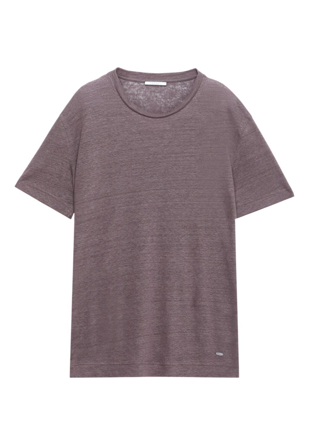 RAMSEY T-Shirt Dunkelpflaume Unifarben 100% Leinen T-Shirt