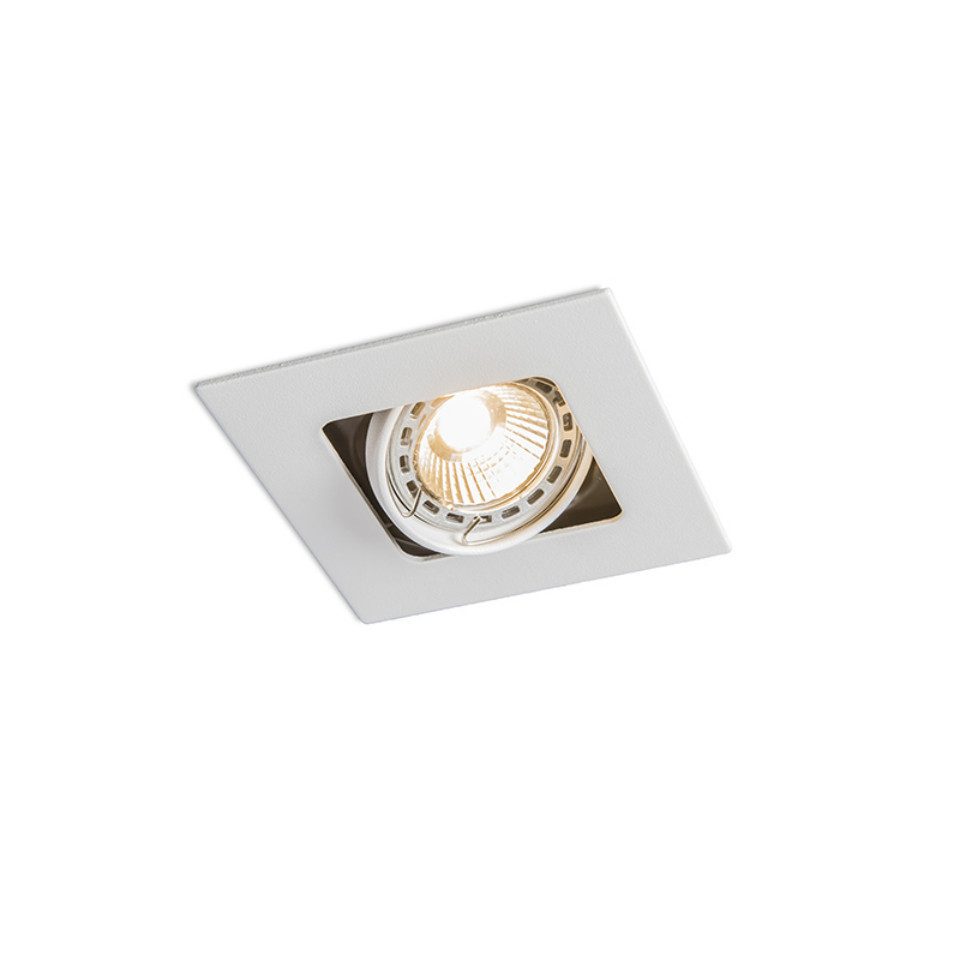 Qazqa LED Einbaustrahler Artemis, ohne Leuchtmittel, GU10, Weiß, Modern, Stahl, 1-flammig