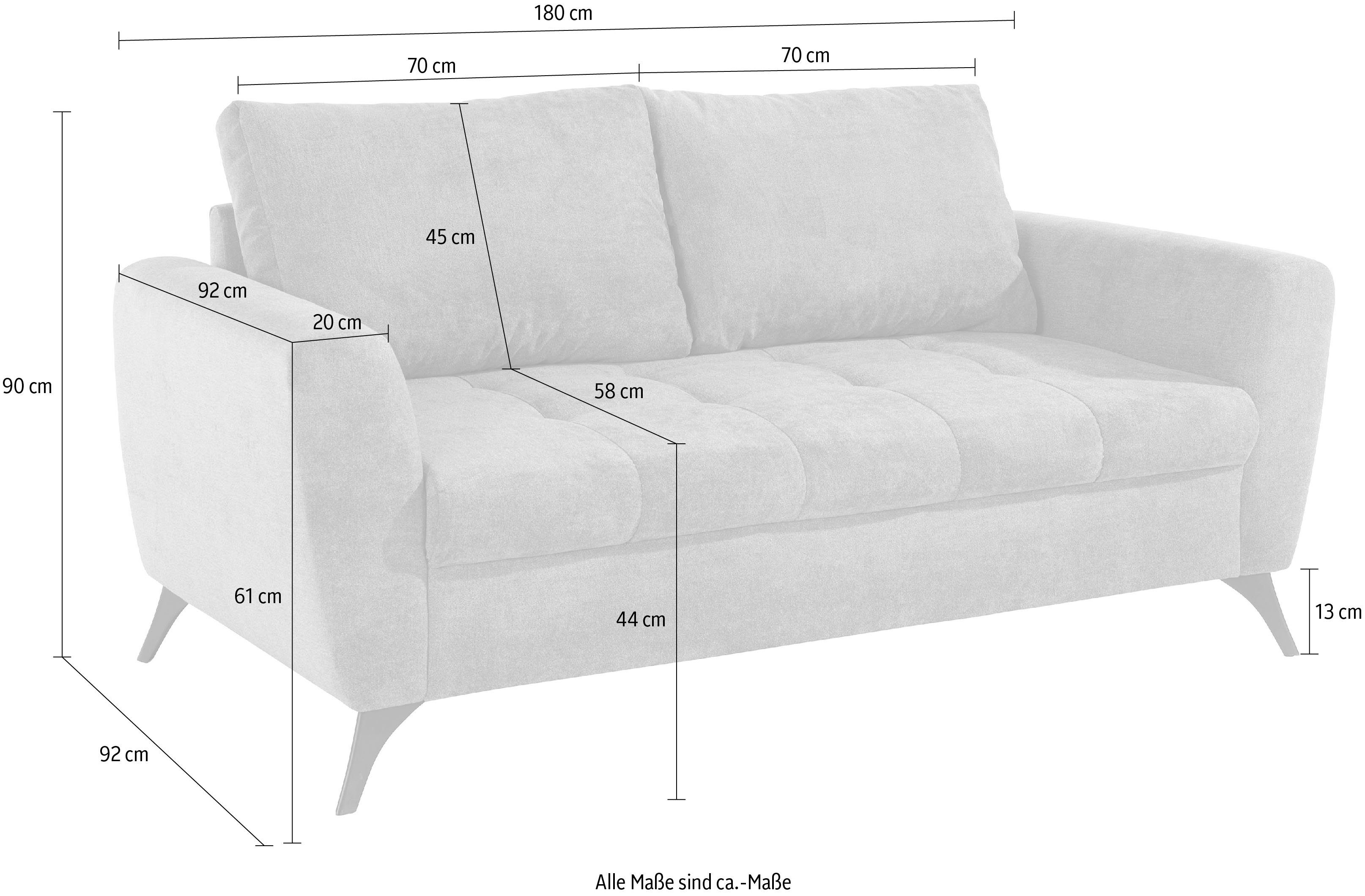 Steppung mit Aqua lose INOSIGN 2,5-Sitzer clean-Bezug, Kissen im feine Lörby, auch Sitzbereich,