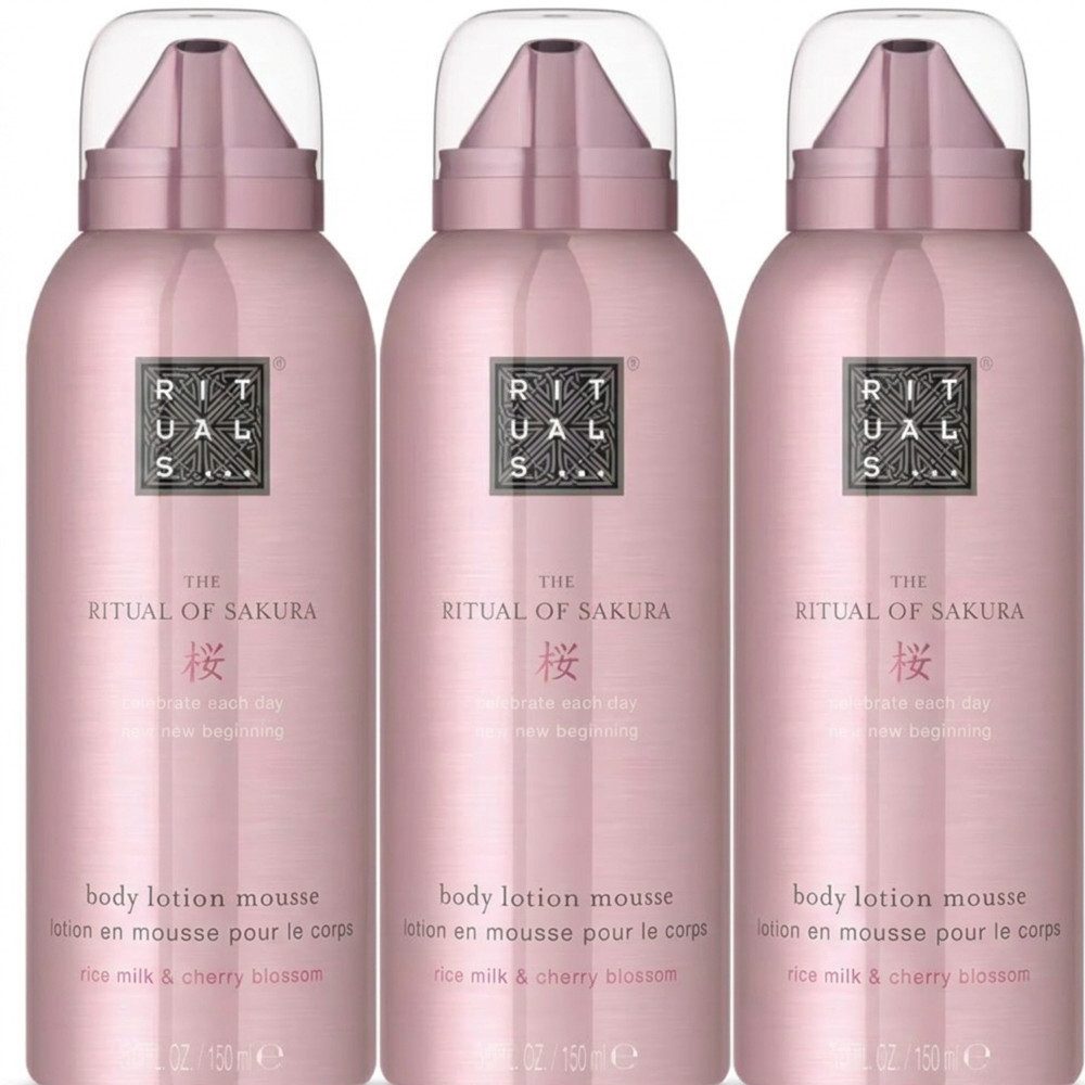 Rituals Bodylotion Rituals The Ritual of Sakura Body Lotion Mousse 3er Set, 1-tlg., Praktisches 3er Set für den Vorrat