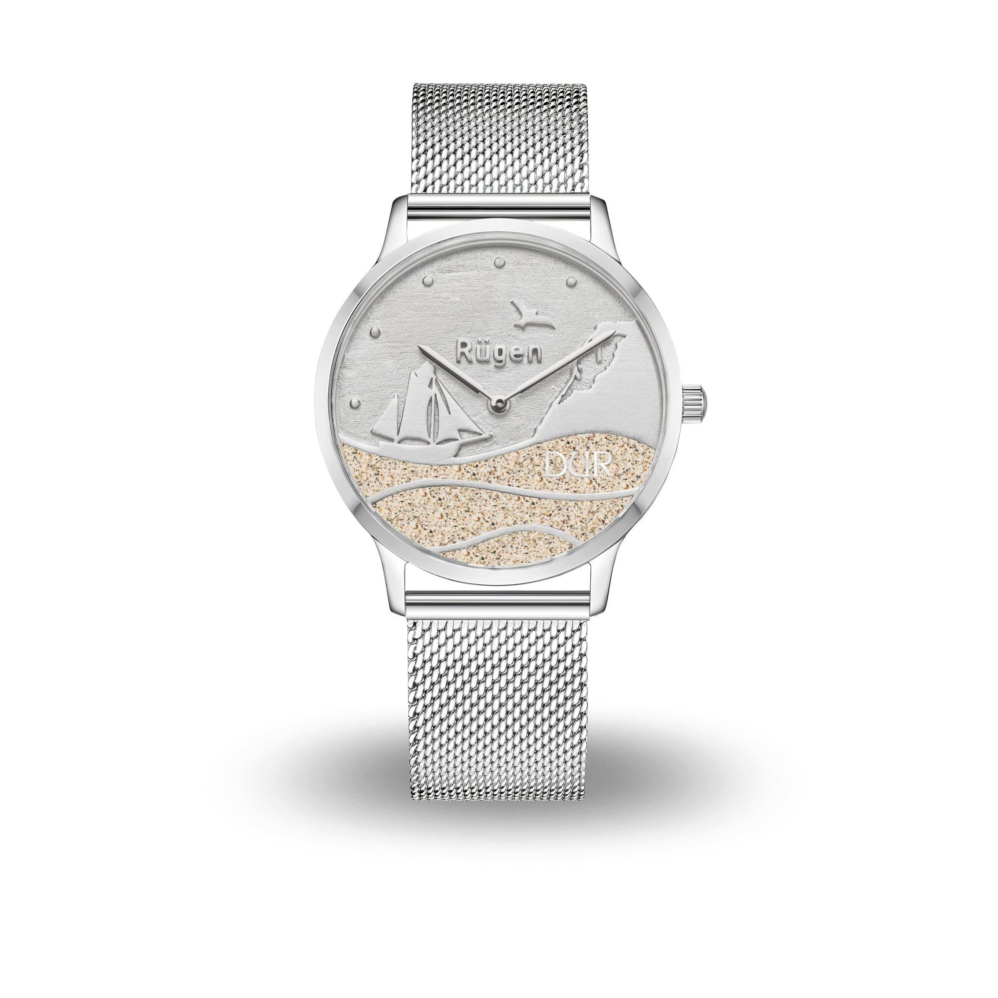 DUR Quarzuhr DUR Schmuck: Uhr 40er „Strandwellen Rügen" mit Strandsand, Mesh Band E