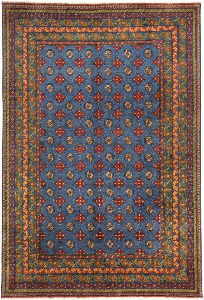 Orientteppich Afghan Akhche 196x293 Handgeknüpfter Orientteppich, Nain  Trading, rechteckig, Höhe: 6 mm