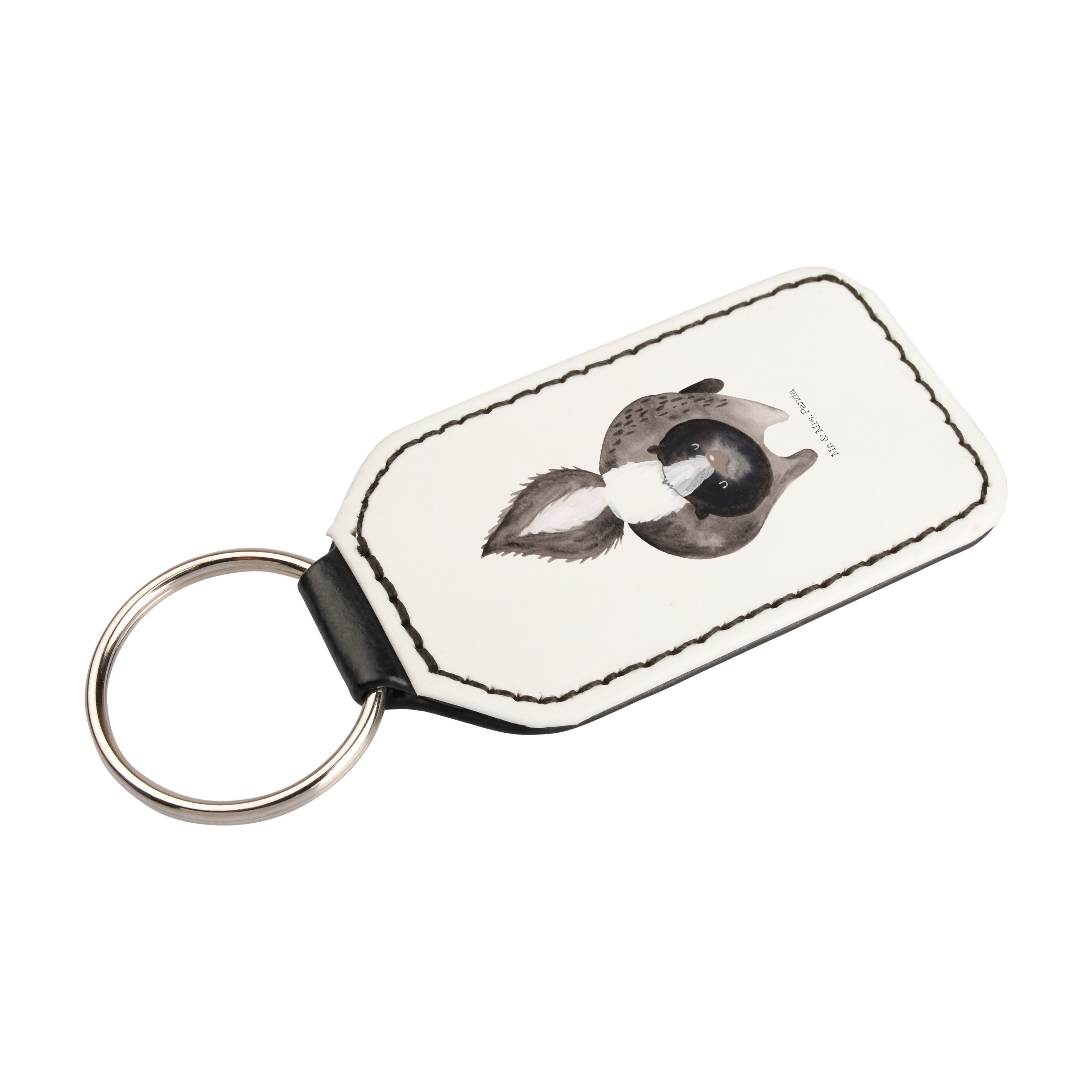 Mr. & Mrs. Panda Schlüsselanhänger (1-tlg) Weiß Stinktier - Taschenanhänger, Geschenk, Glück Anhänger, Angriff 
