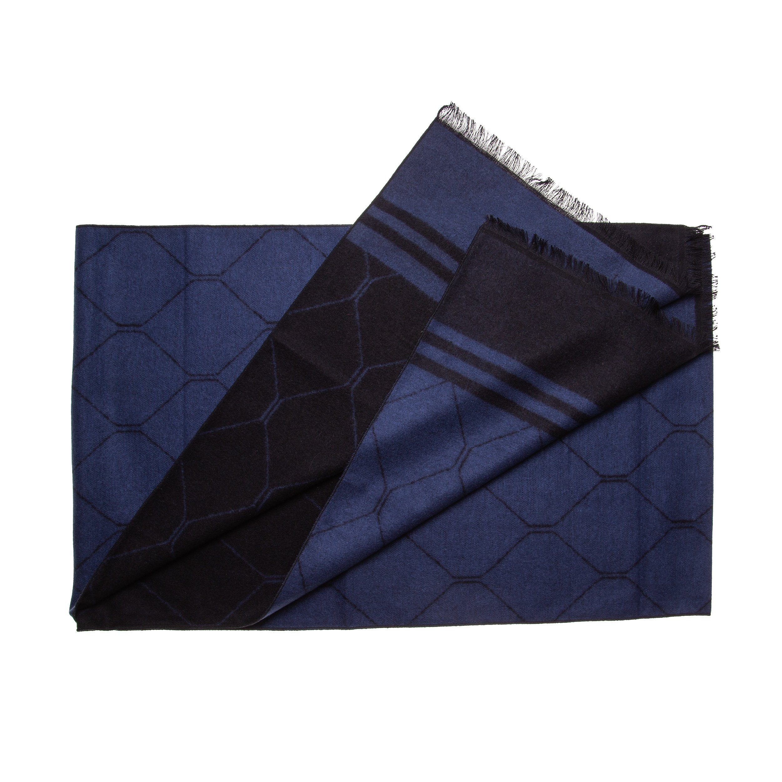 SEABRIGHT XXL-Schal Schal Seidenflanell blau schwarz Diamant