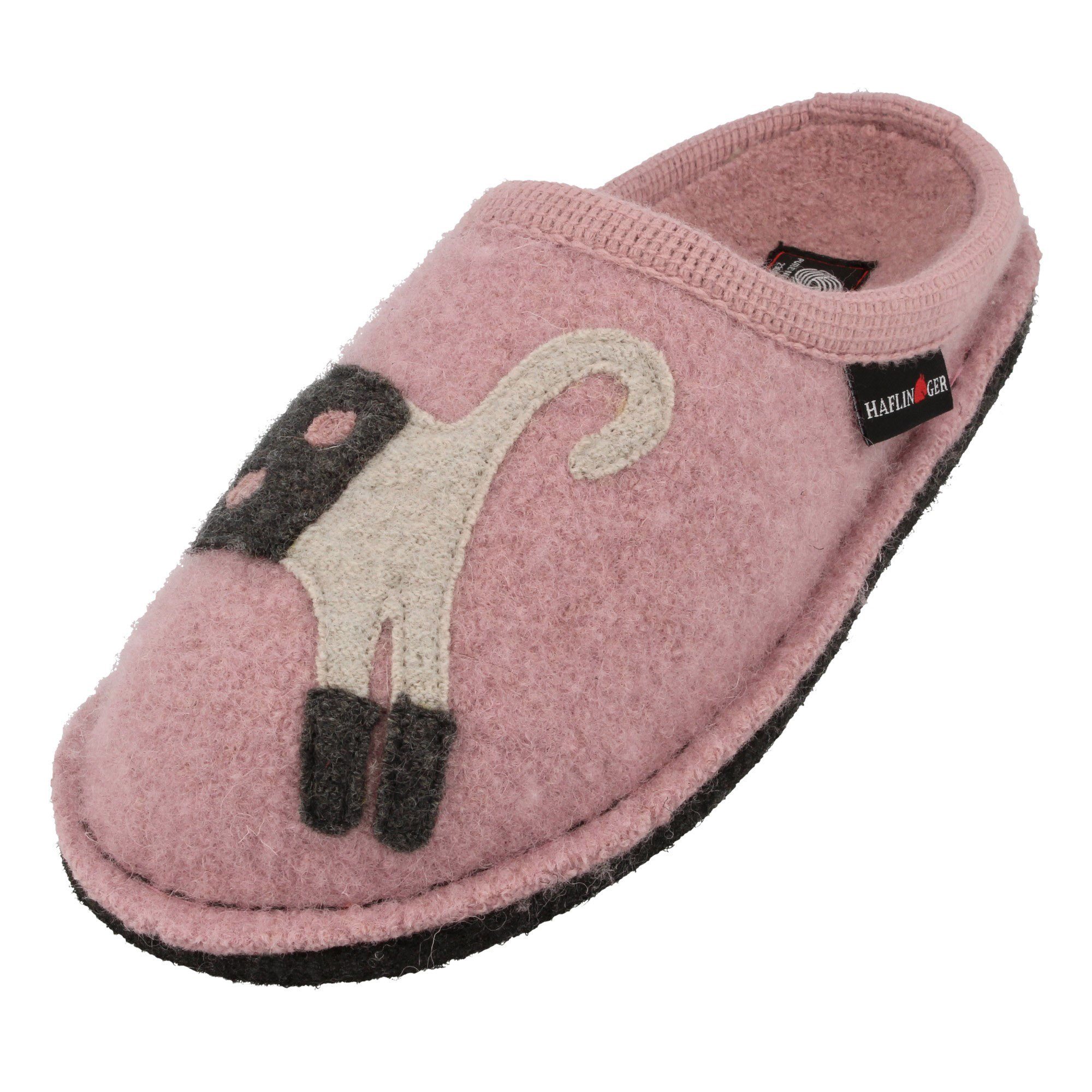 Flair Cucho Pantoffeln gewalkter aus Wolle Katze Unisex Hausschuh
