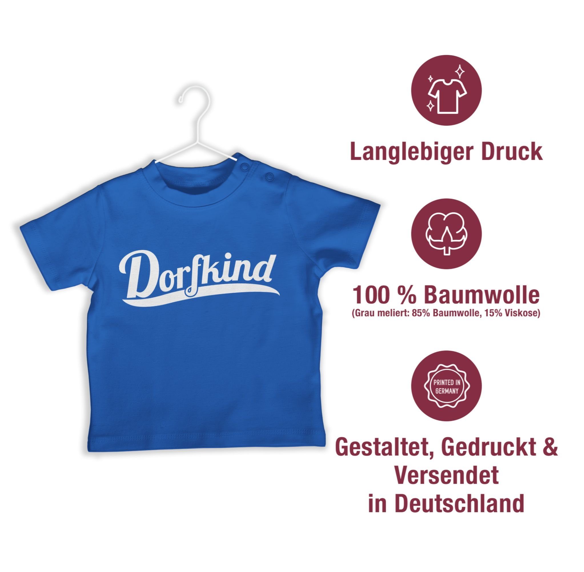 1 Sprüche Shirtracer Baby Dorfkind T-Shirt Weiss Royalblau
