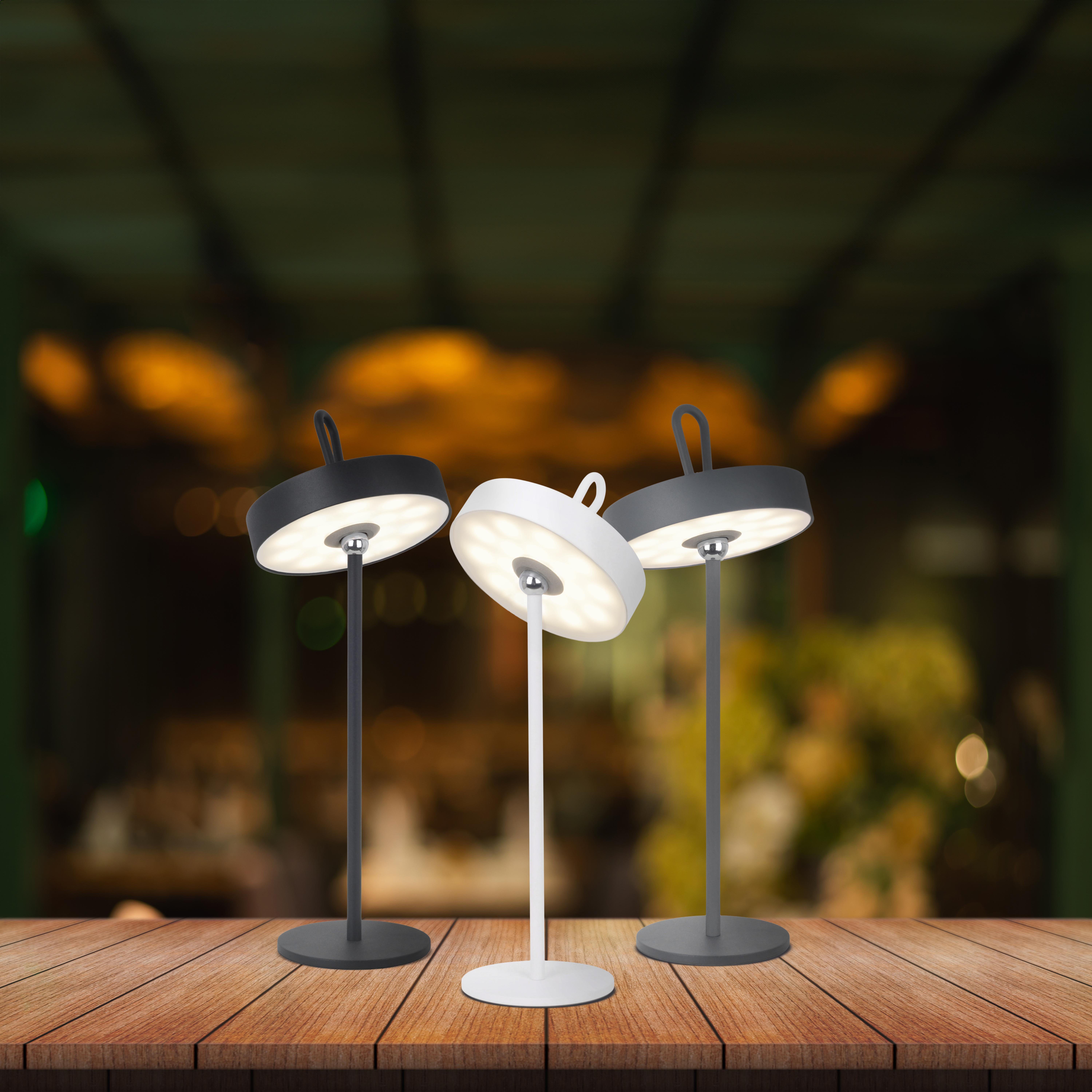 näve Außen-Tischleuchte ELLA, Memoryfunktion, LED fest integriert, Warmweiß, Dimmbar; Schirm magnetisch und leuchtend abnehmbar; Memoryfunktion