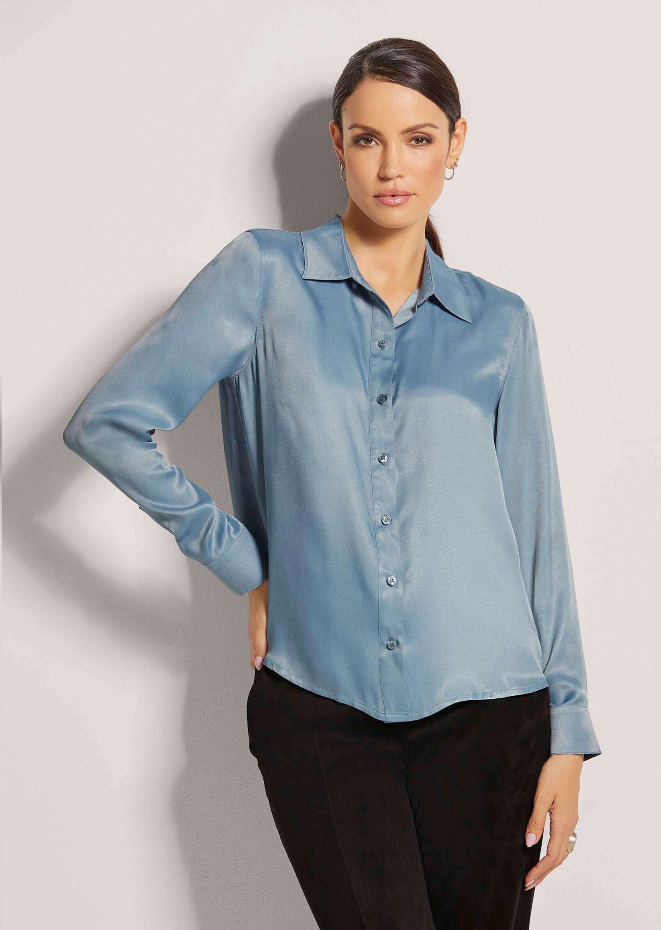 MADELEINE Hemdbluse Elegante Viskosebluse mit Hemdkragen Blusenshirt mit du günstig online kaufen