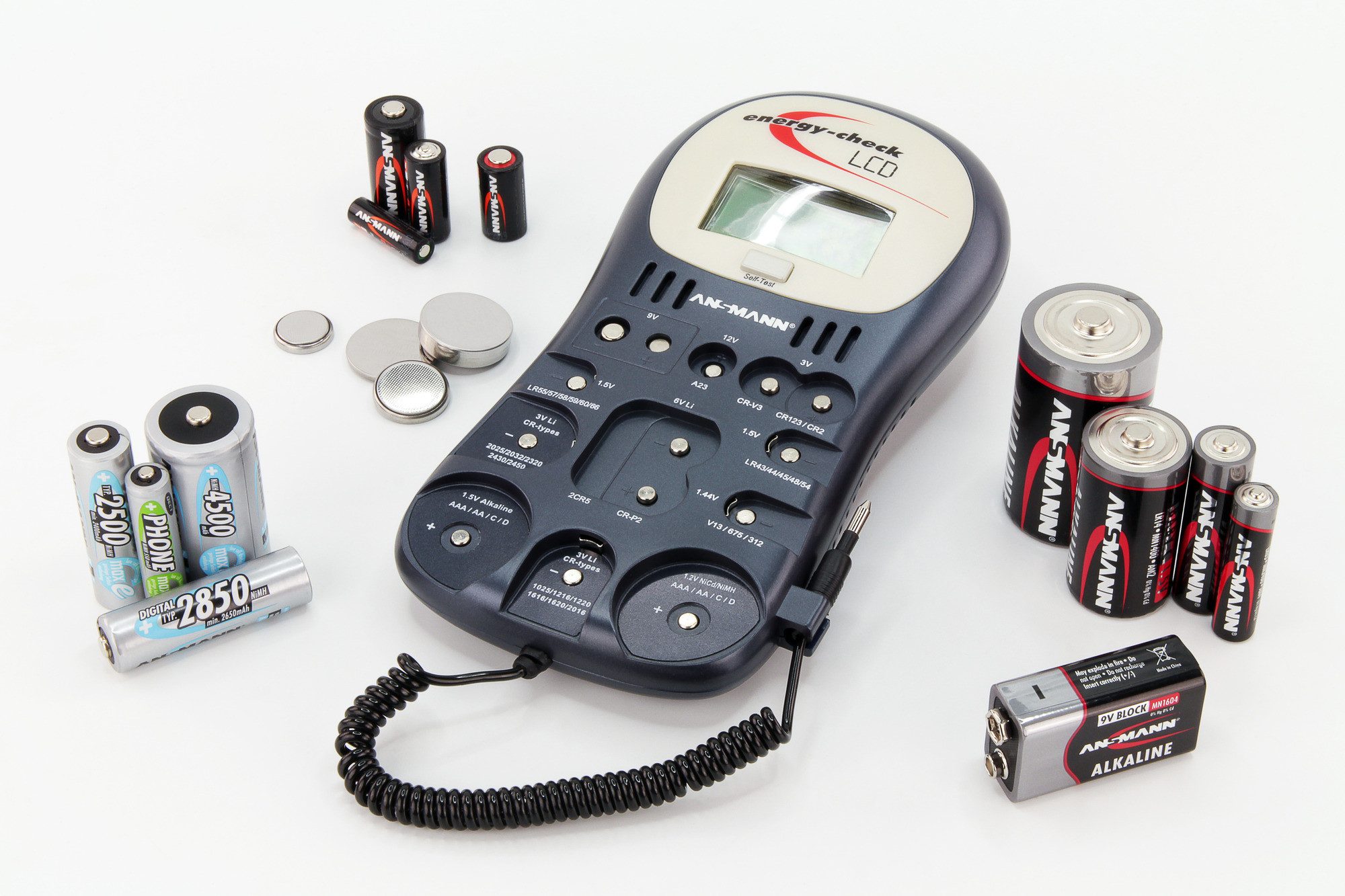 ANSMANN AG Batterietester Energy Check LCD - Anzeige für Kapazität, Energiegehalt Batterie-Ladegerät