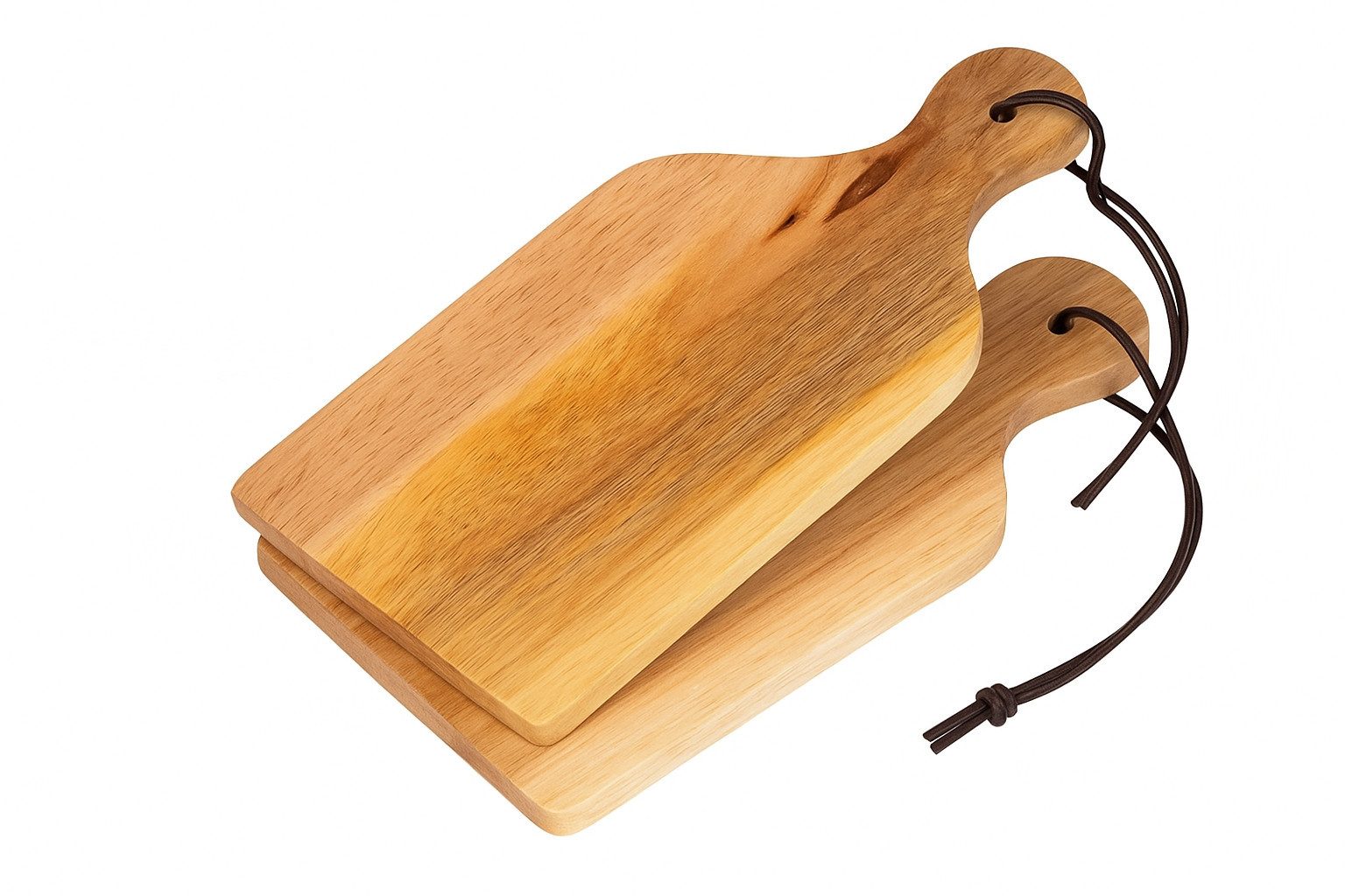 WestCraft Käsebrett Stilvolle mini Holz-Servierbretter mit Griff für Tapas und Co., Holz, (2-St), Schneidebrett, Brettchen, Holz-Brett mit Griff und Aufhängung