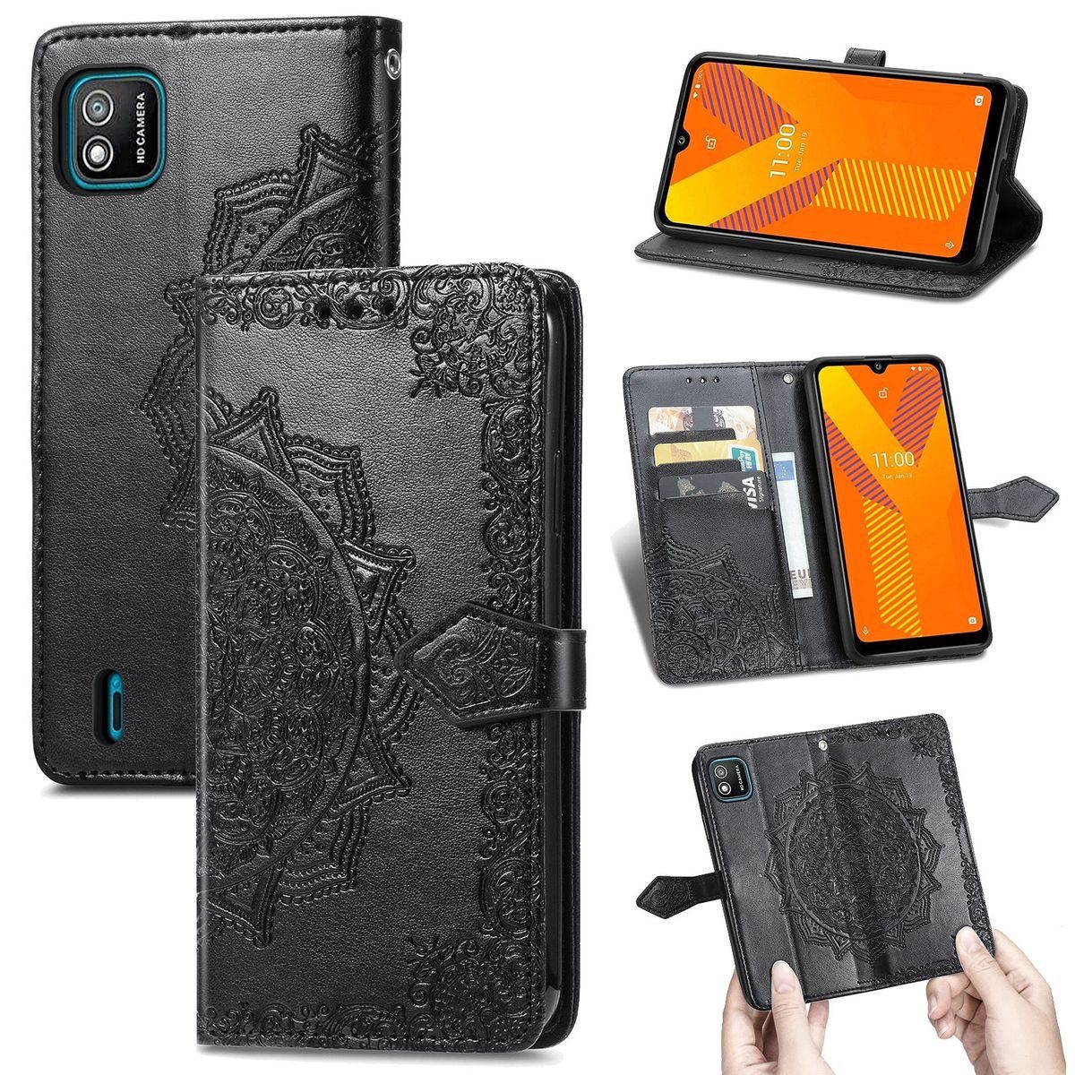 König Design Handyhülle Wiko Y62, Schutzhülle Schutztasche Case Cover Etuis Wallet Klapptasche Bookstyle
